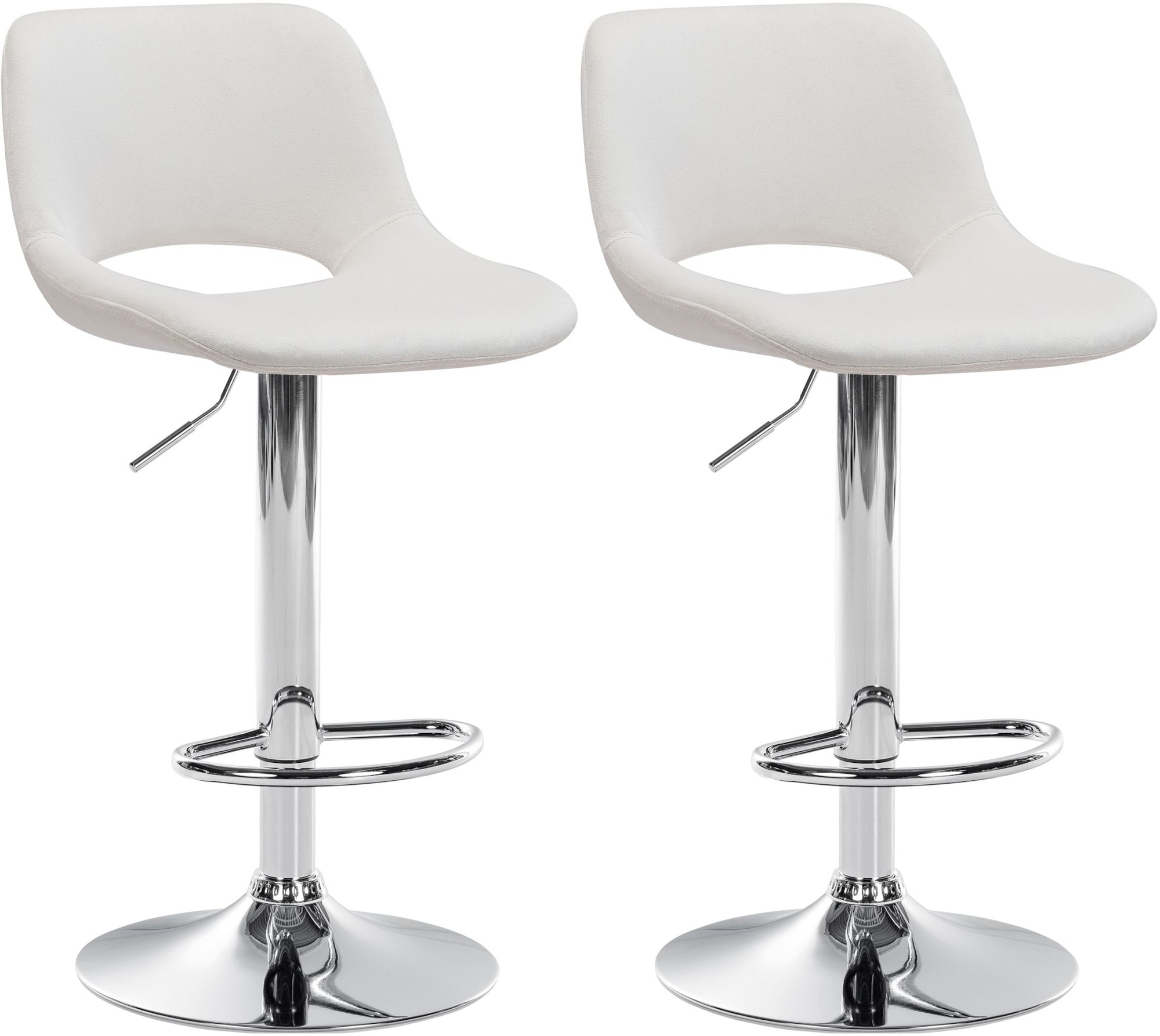 CLP 2er Set Barhocker Camden I Samt-Bezug 