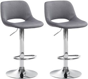 CLP 2er Set Barhocker Camden I Samt-Bezug 