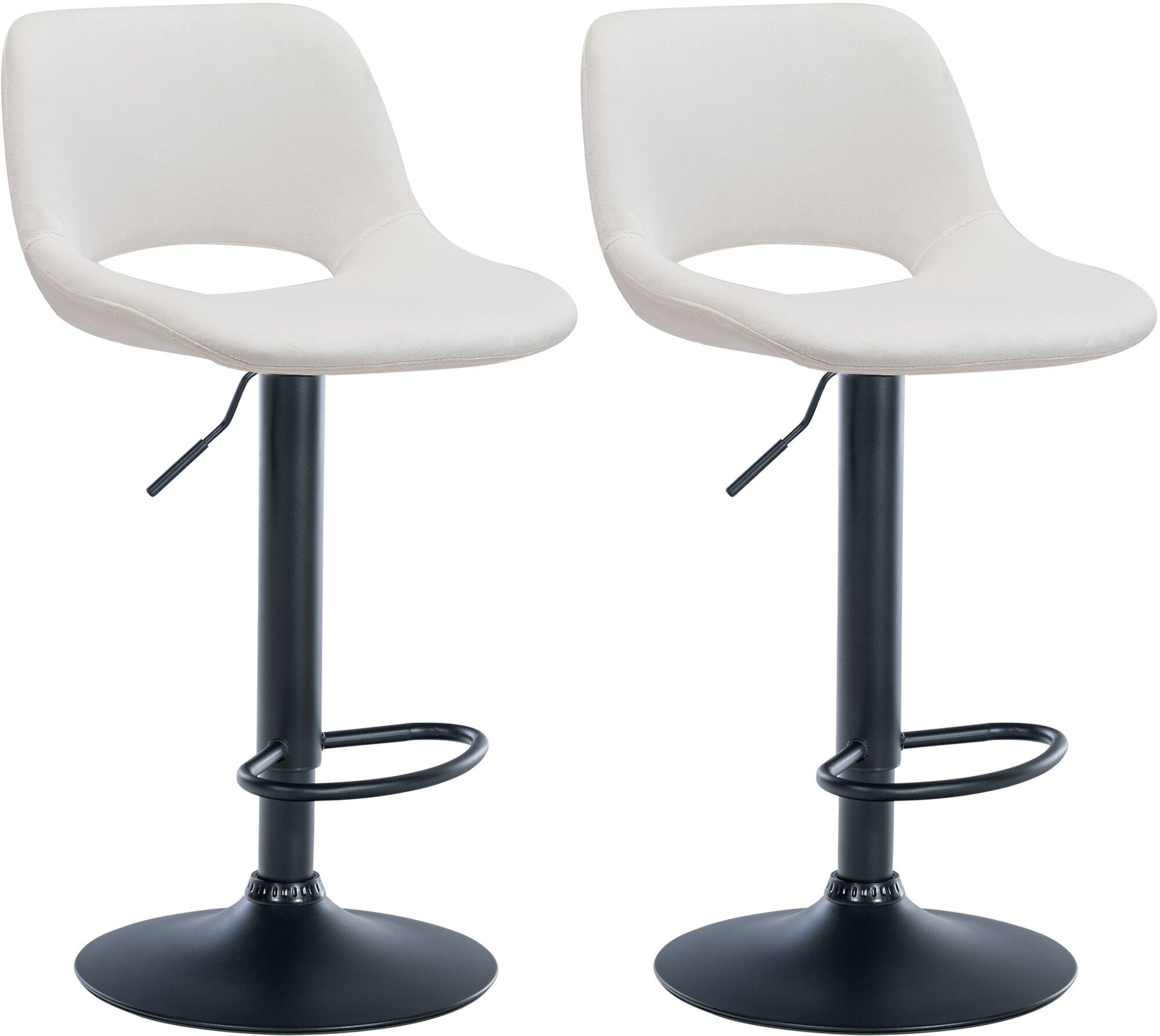 CLP 2er Set Barhocker Camden I Samt-Bezug 