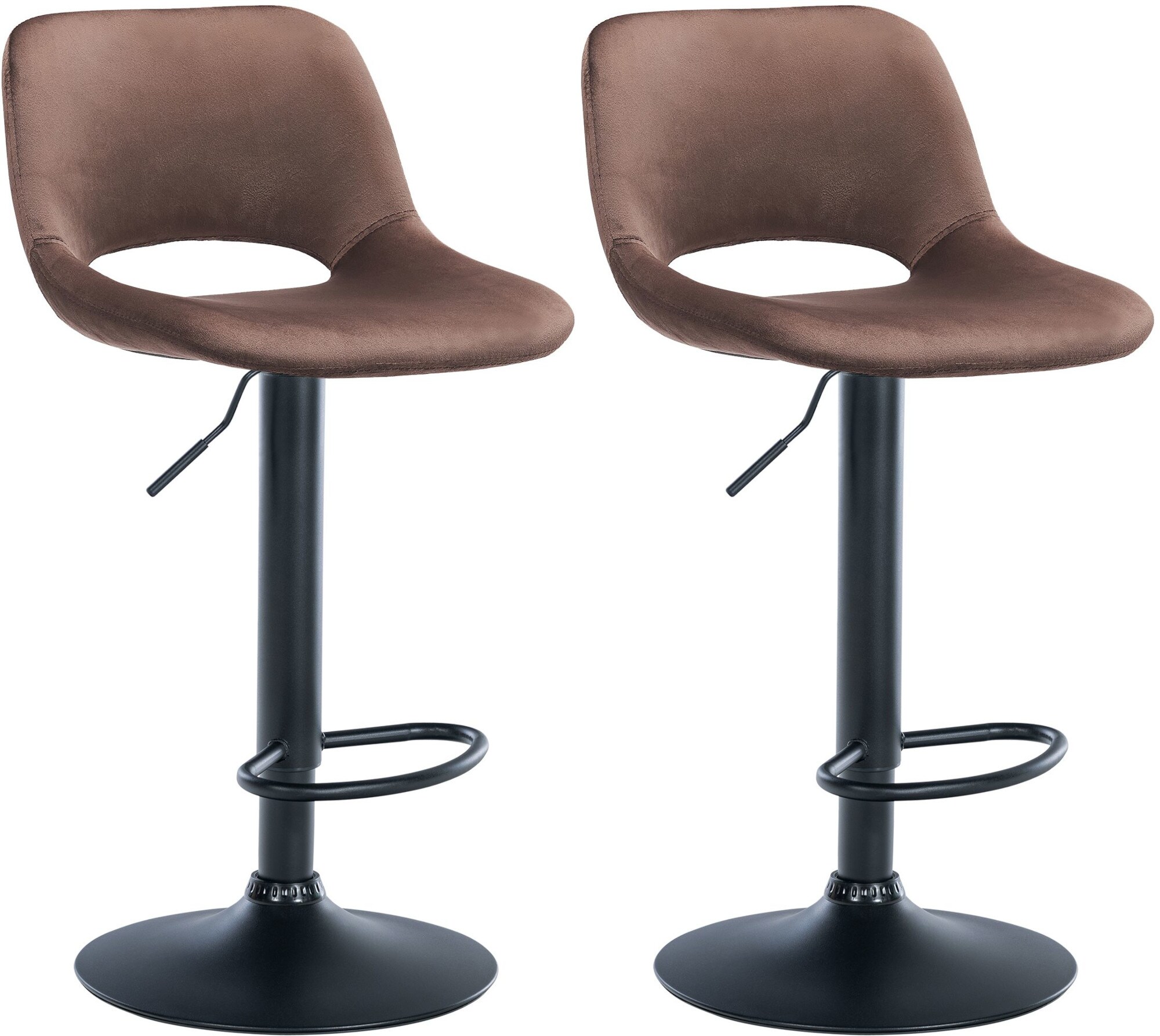 CLP 2er Set Barhocker Camden I Samt-Bezug 