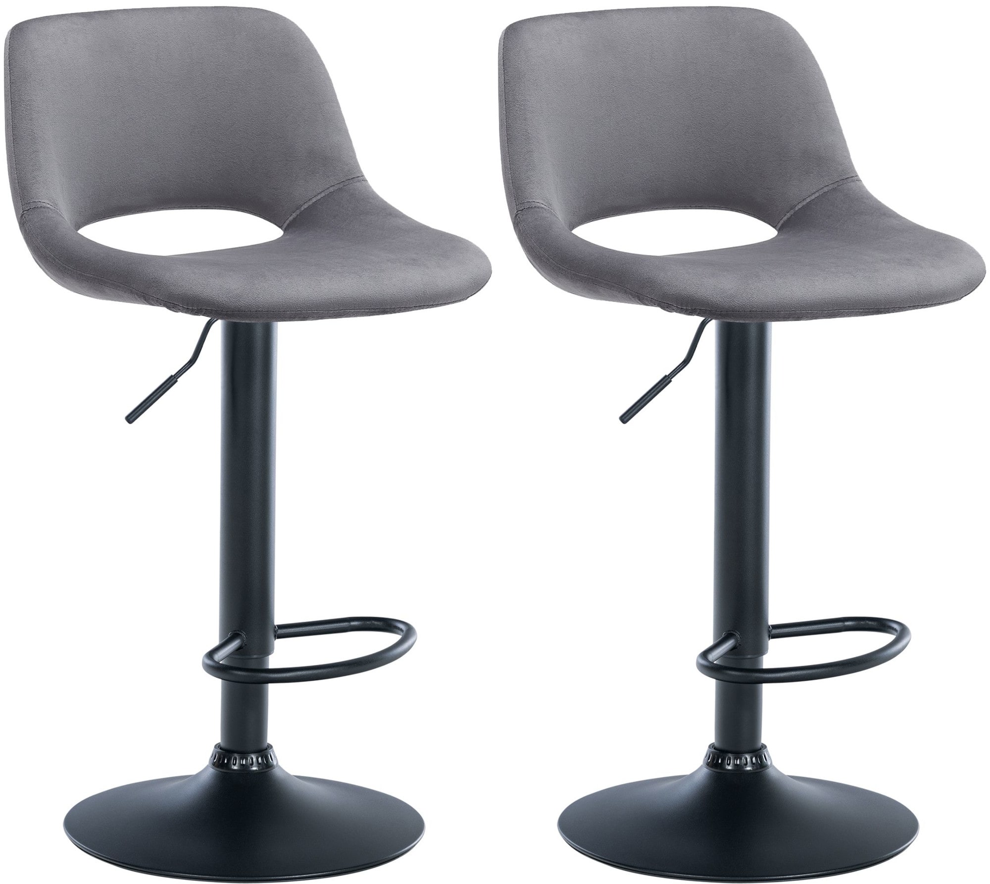 CLP 2er Set Barhocker Camden I Samt-Bezug 