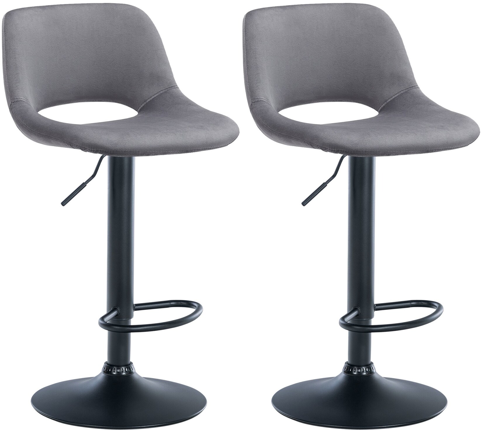 CLP 2er Set Barhocker Camden I Samt-Bezug