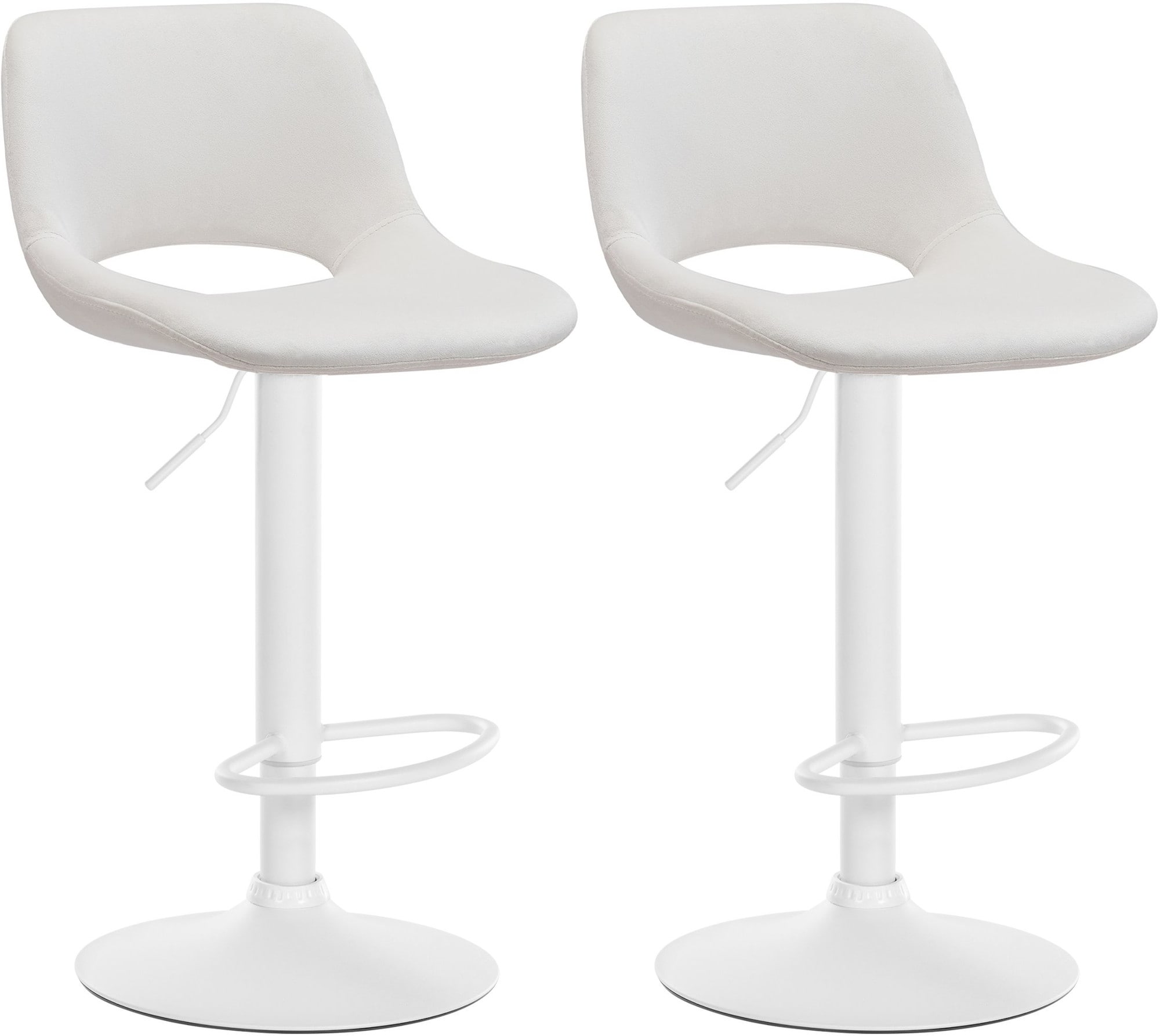 CLP 2er Set Barhocker Camden I Samt-Bezug 