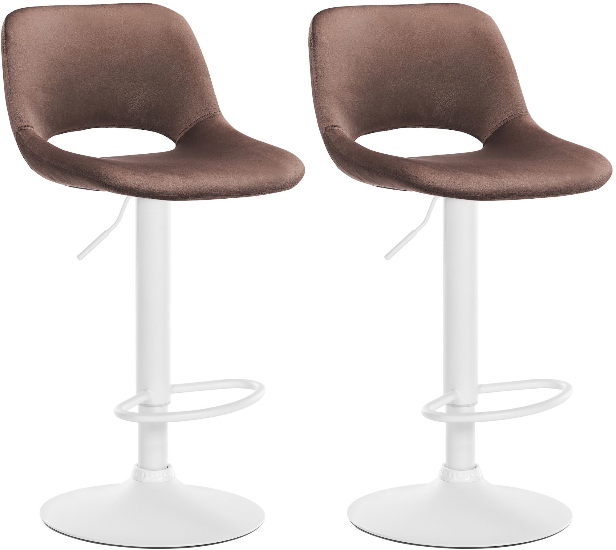 CLP 2er Set Barhocker Camden I Samt-Bezug 