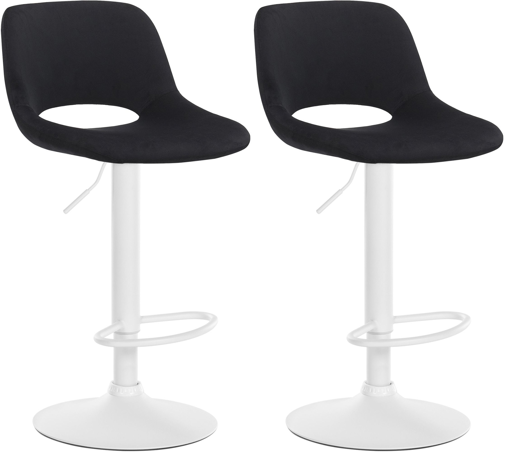 CLP 2er Set Barhocker Camden I Samt-Bezug 