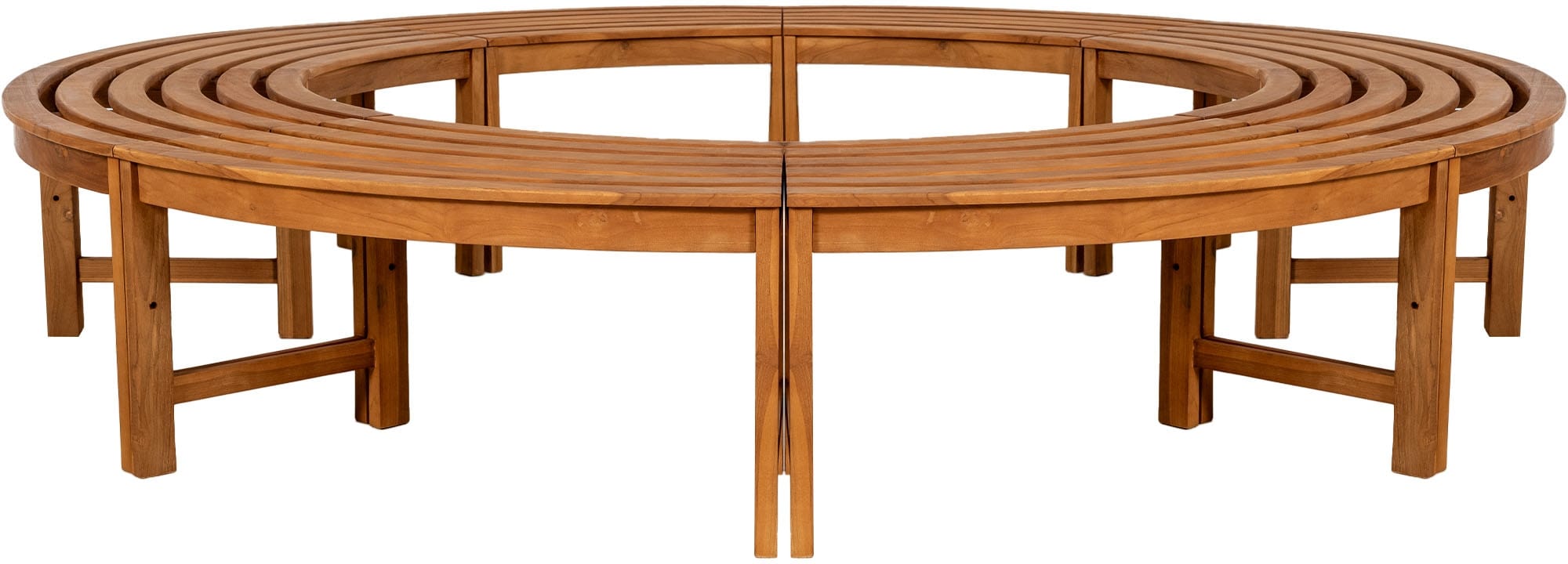 CLP Baumbank Nila ohne R&uuml;ckenlehne I Rundbank Durchmesser 250cm I Gartenbank aus Teakholz massiv und wetterfest 