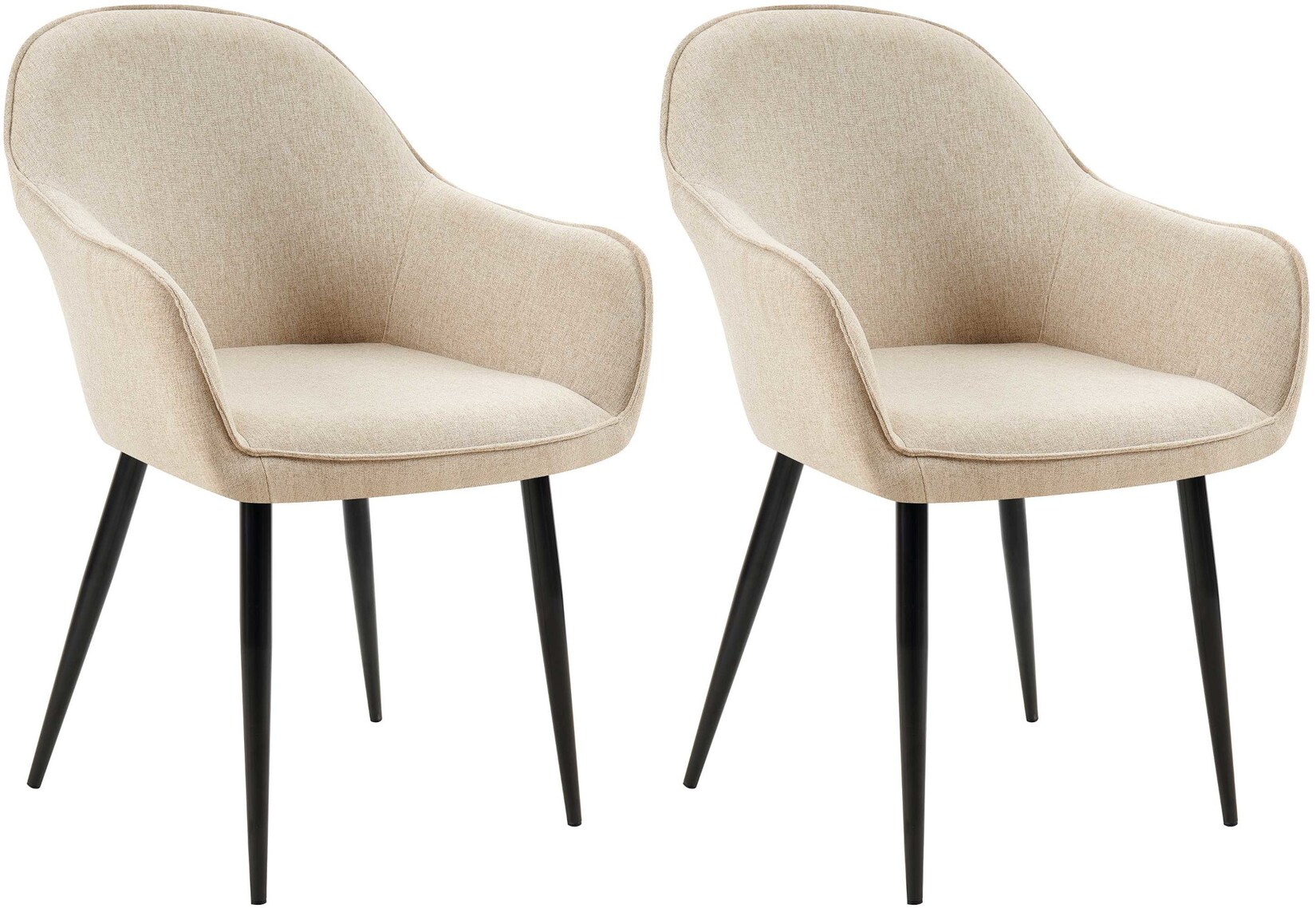 CLP 2er Set Esszimmerstühle Boise Stoff Farbe: taupe