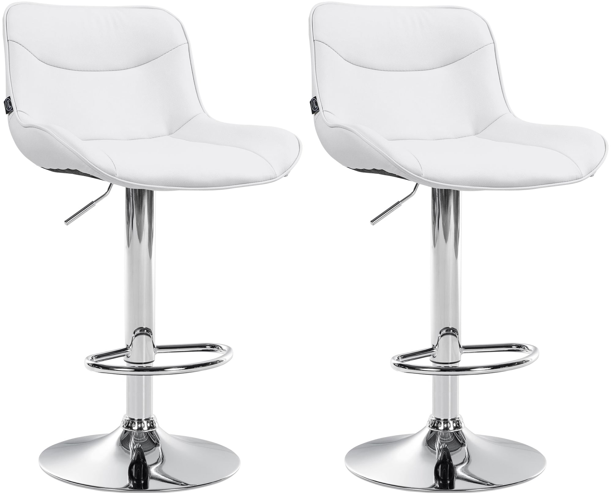 CLP 2er Set Barhocker Vonore Kunstleder I H&ouml;henverstellbar mit Lehne und 360 Grad drehbar I Inkl. Fu&szlig;st&uuml;tze und Metallgestell 