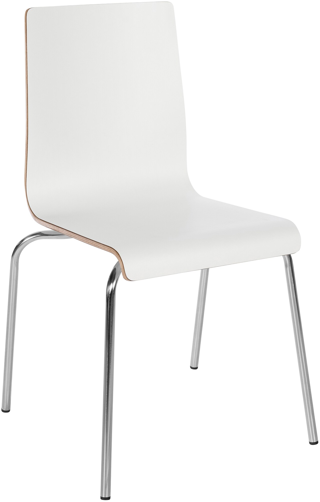 CLP Stuhl Gahanna I Stapelstuhl mit R&uuml;ckenlehne I Bistrostuhl mit HPL-Sitzschale I Holzstuhl mit Bodenschonern 