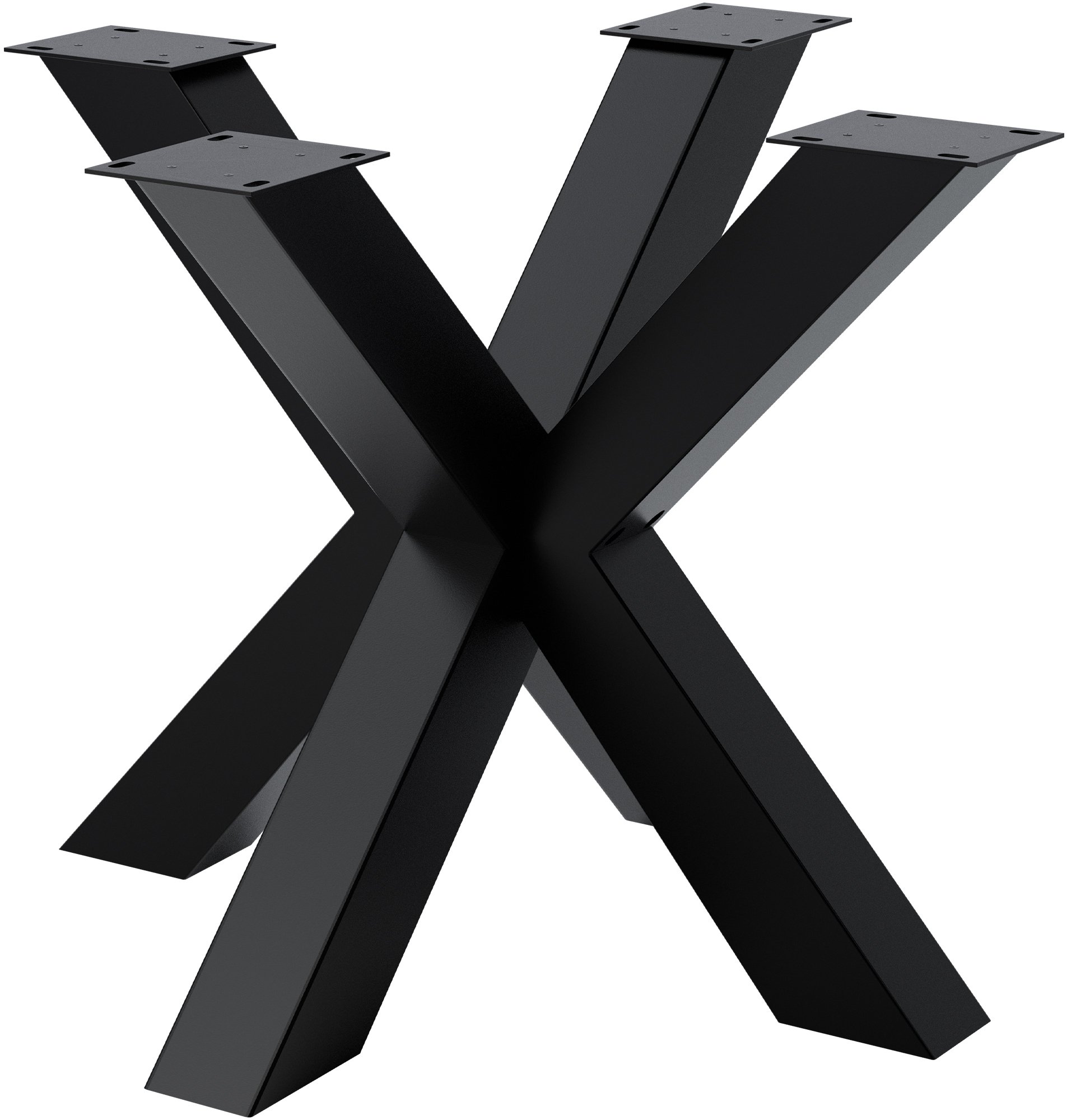 CLP Tischbeine Metall schwarz Esstisch Harlan, Tischgestell pulverbeschichtet, besonders stabil bis 300 kg belastbar, f&uuml;r DIY-Tische 