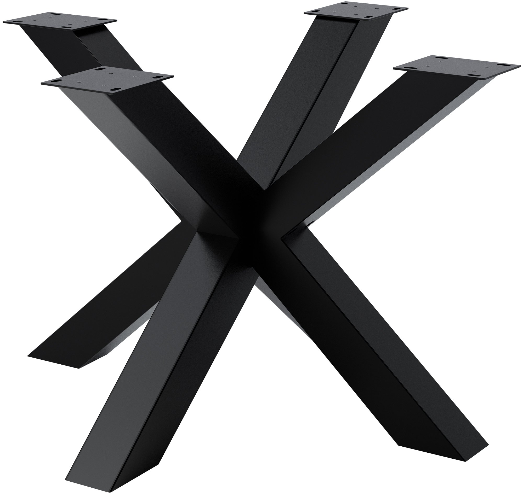 CLP Tischbeine Metall schwarz Esstisch Harlan, Tischgestell pulverbeschichtet, besonders stabil bis 300 kg belastbar, f&uuml;r DIY-Tische 