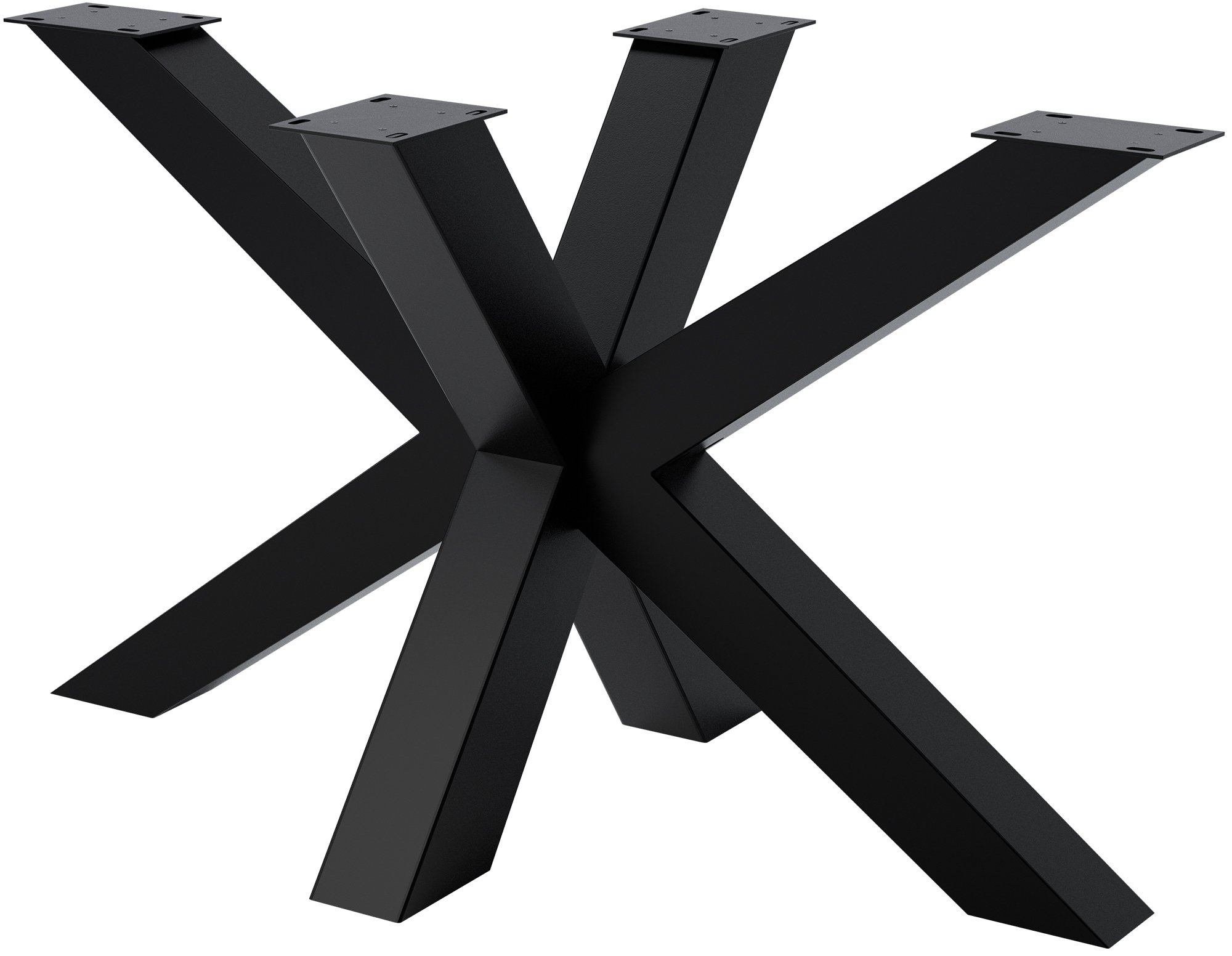 CLP Tischbeine Metall schwarz Esstisch Harlan, Tischgestell pulverbeschichtet, besonders stabil bis 300 kg belastbar, f&uuml;r DIY-Tische 