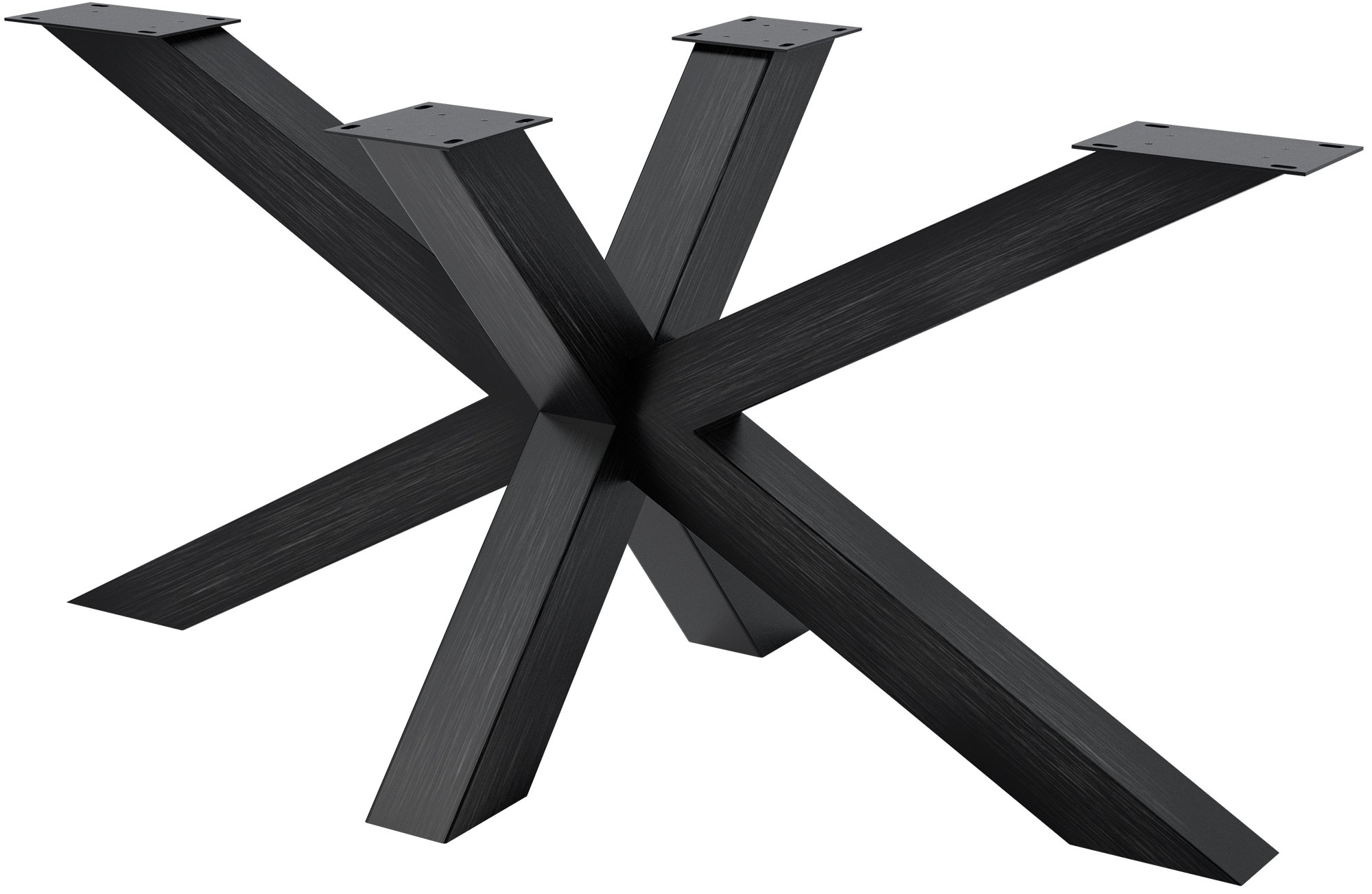 CLP Tischbeine Metall schwarz Esstisch Harlan, Tischgestell pulverbeschichtet, besonders stabil bis 300 kg belastbar, f&uuml;r DIY-Tische 