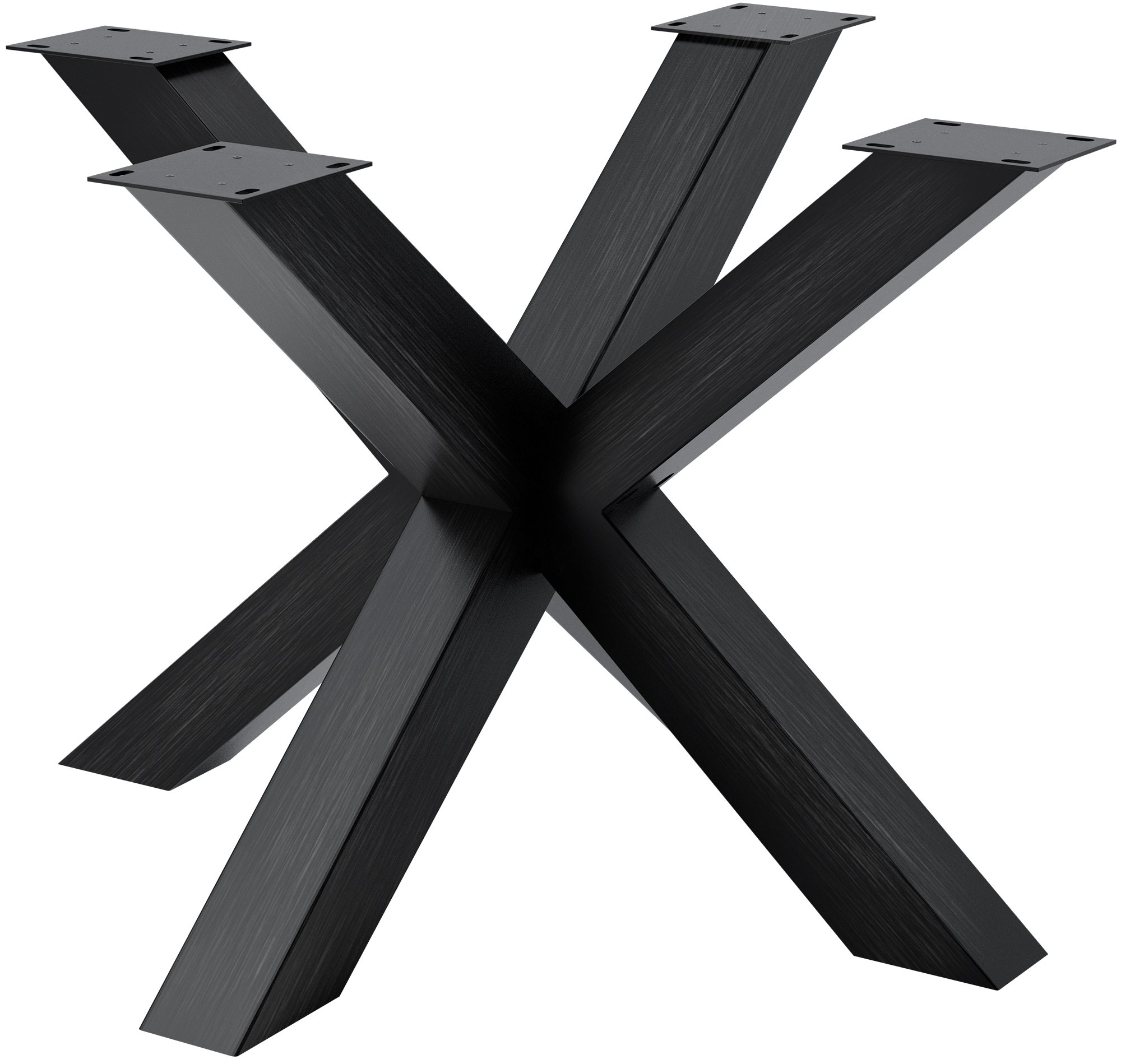 CLP Tischbeine Metall schwarz Esstisch Harlan, Tischgestell pulverbeschichtet, besonders stabil bis 300 kg belastbar, f&uuml;r DIY-Tische 