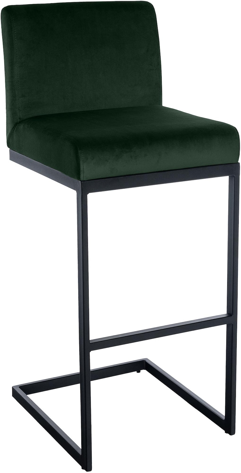 CLP arhocker mit Rückenlehne Hopewell, gepolsterte Sitzfläche aus Samt und Metallgestell mit Fußablage, für Küche, Esszimmer und Bar