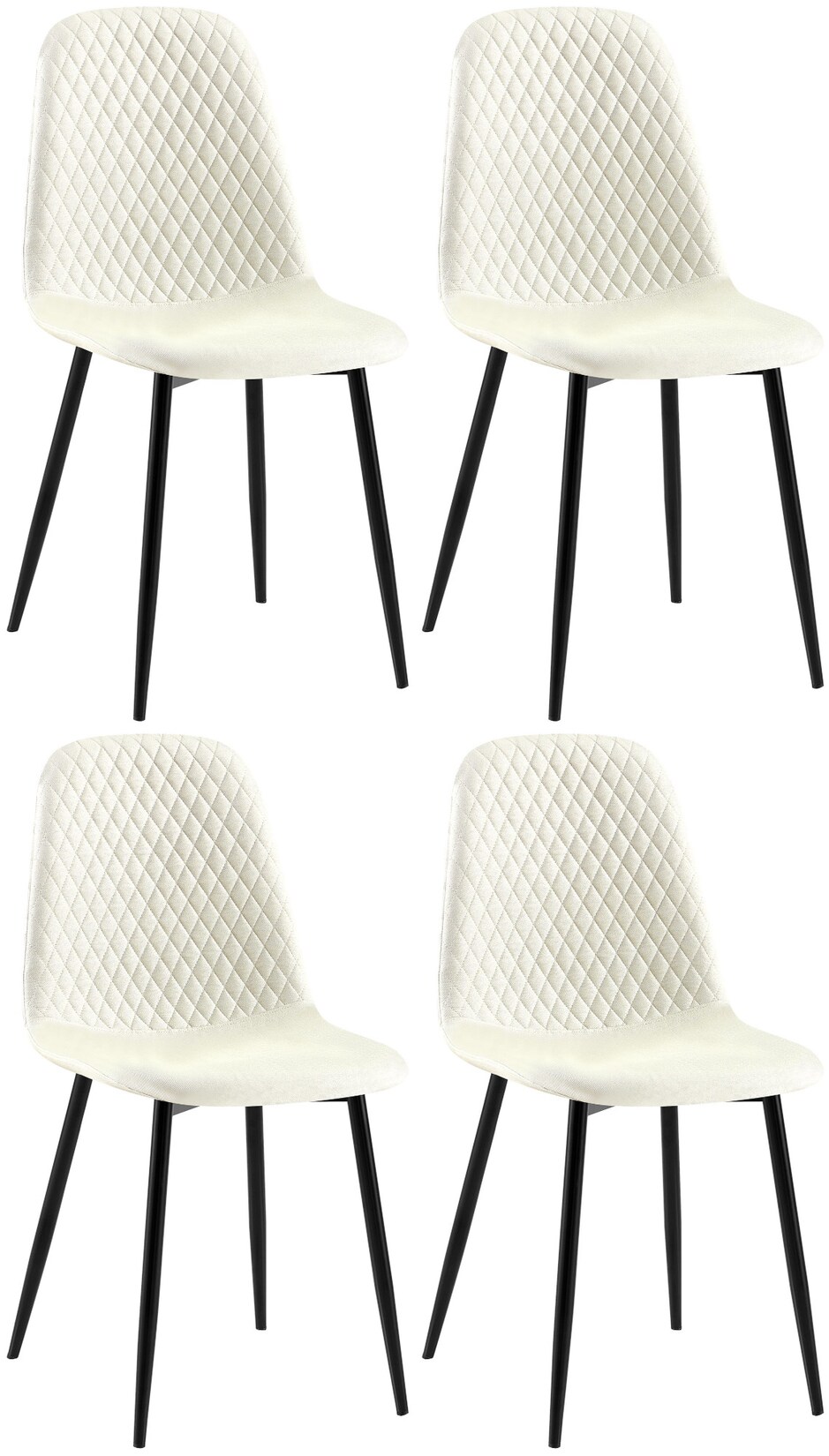 CLP 4er Set Stühle Giverny Stoff Farbe: creme, Material: Stoff