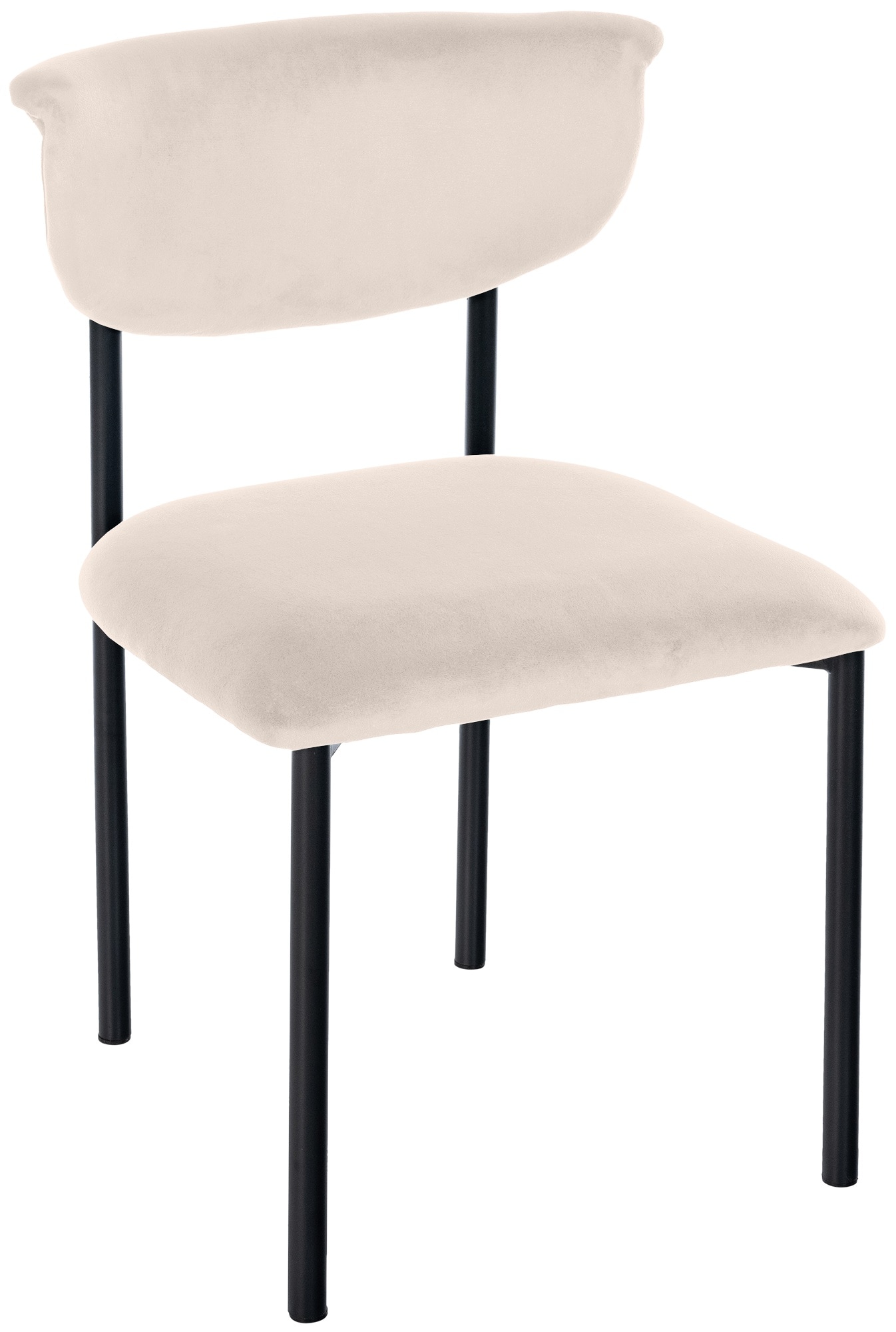 CLP Esszimmerstuhl Gambell Samtbezug I Polsterstuhl bis 130 kg belastbar I K&uuml;chenstuhl mit R&uuml;ckenlehne und schwarzem Metallgestell 