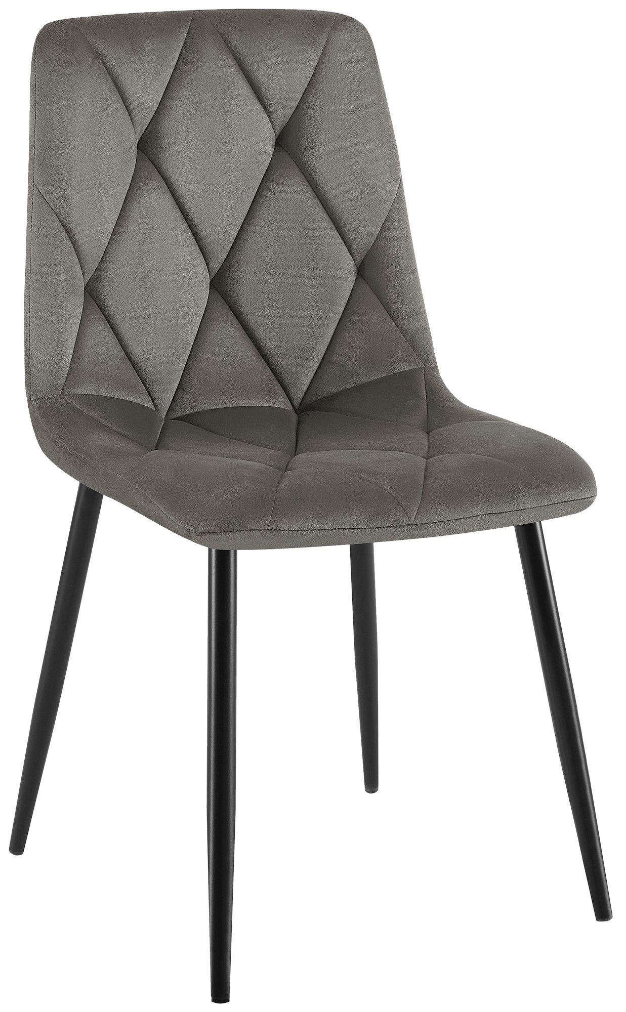 CLP Esszimmerstuhl gepolstert Clairton, K&uuml;chenstuhl mit gestepptem Bezug, mit schwarzem Metallgestell, bis 150 kg belastbar 