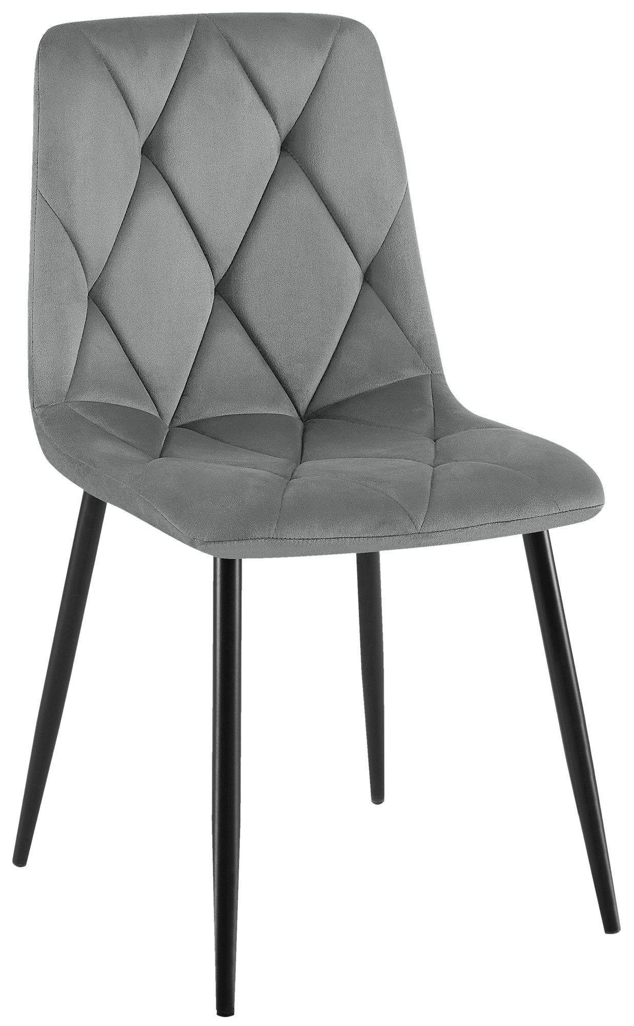 CLP Esszimmerstuhl gepolstert Clairton, K&uuml;chenstuhl mit gestepptem Bezug, mit schwarzem Metallgestell, bis 150 kg belastbar 