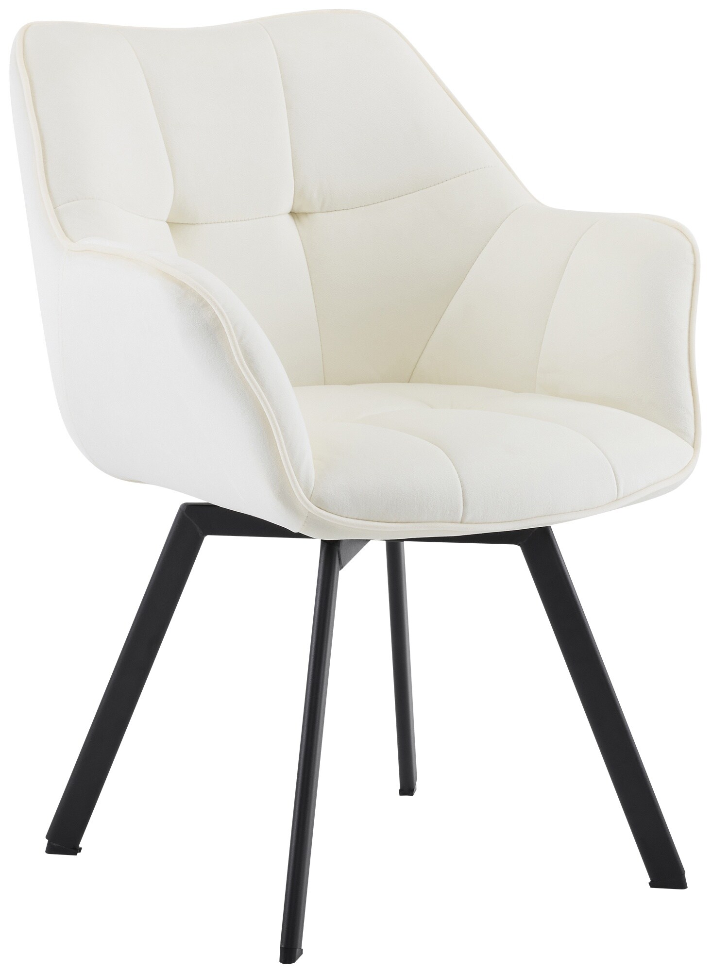 CLP Esszimmerstuhl Jordi aus Samt | Drehbarer Sessel f&uuml;r Wohn- und Essbereiche | Ergonomisches Design belastbar bis 150 kg 