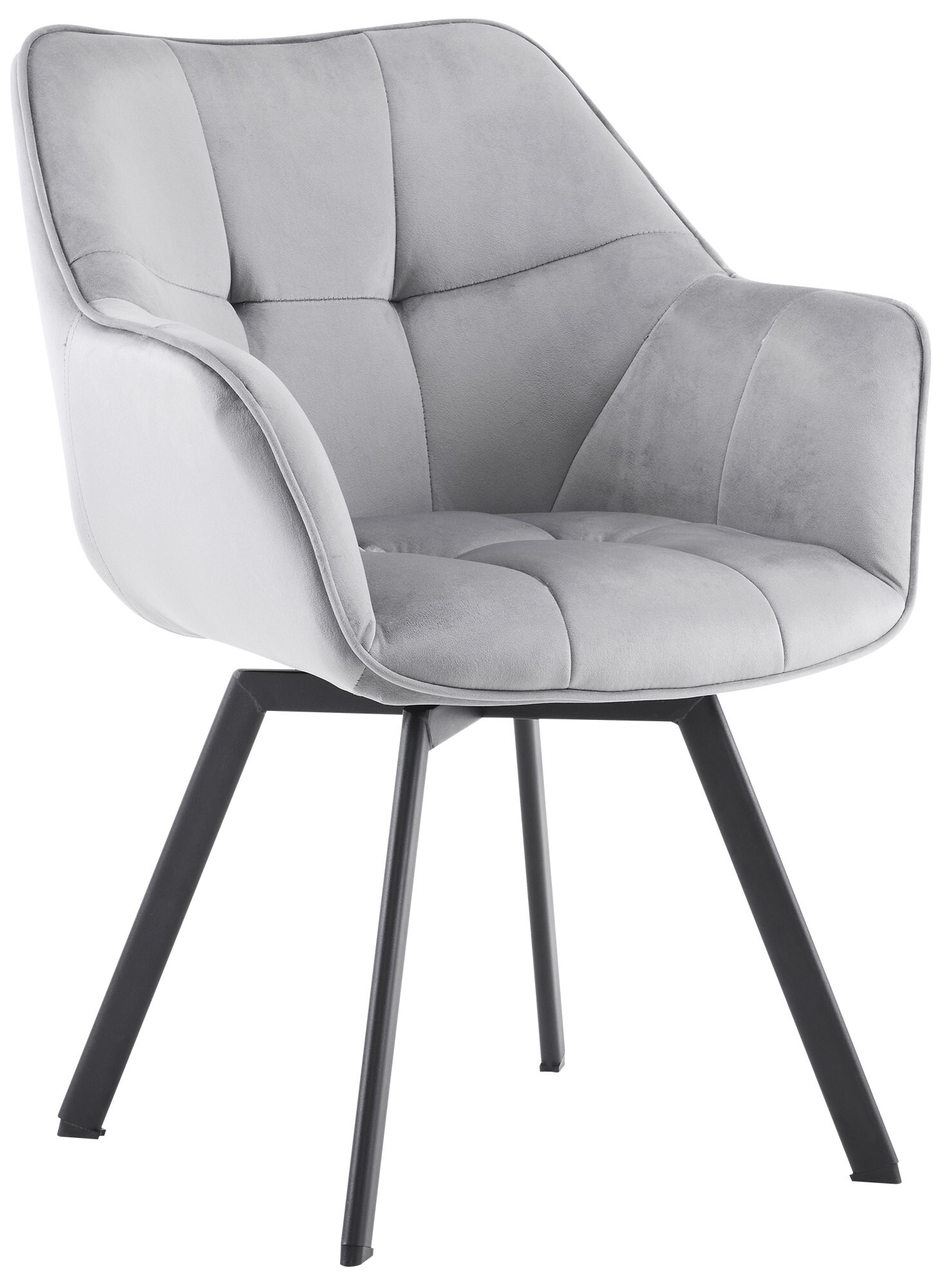 CLP Esszimmerstuhl Jordi aus Samt | Drehbarer Sessel f&uuml;r Wohn- und Essbereiche | Ergonomisches Design belastbar bis 150 kg 