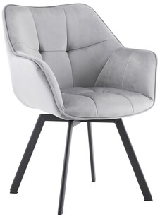 CLP Esszimmerstuhl Jordi aus Samt | Drehbarer Sessel für Wohn- und Essbereiche | Ergonomisches Design belastbar bis 150 kg 