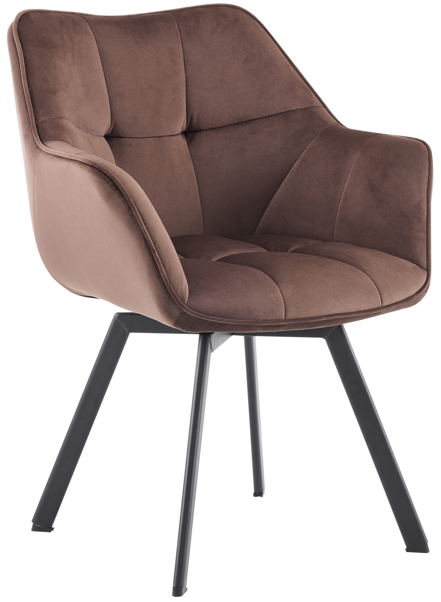 CLP Esszimmerstuhl Jordi aus Samt | Drehbarer Sessel f&uuml;r Wohn- und Essbereiche | Ergonomisches Design belastbar bis 150 kg 