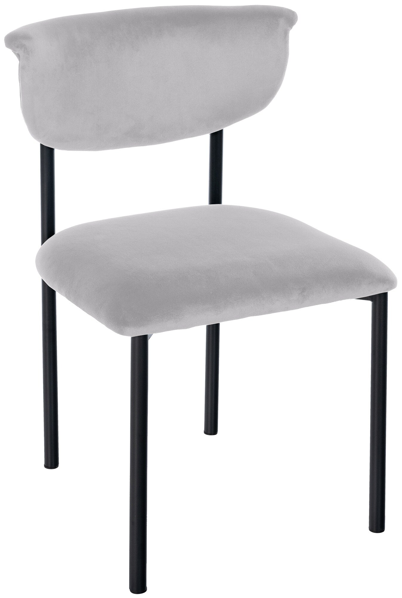 CLP Esszimmerstuhl Gambell Samtbezug I Polsterstuhl bis 130 kg belastbar I K&uuml;chenstuhl mit R&uuml;ckenlehne und schwarzem Metallgestell 