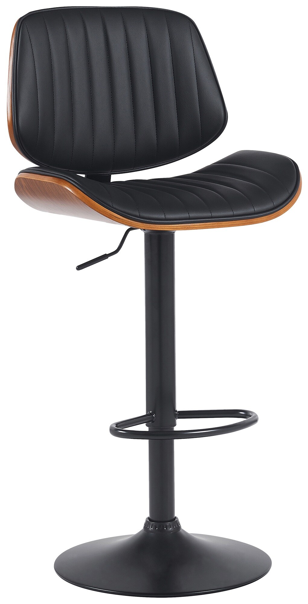 CLP Barhocker Clawson Kunstlederbezug I Barstuhl mit Bugholzrahmen h&ouml;henverstellbar und drehbar I mit R&uuml;ckenlehne und Fu&szlig;st&uuml;tze 