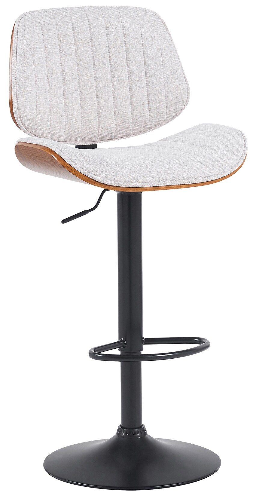 CLP Barhocker Clawson Stoff schwarz Farbe: walnuss/creme, Gestell Farbe: schwarz
