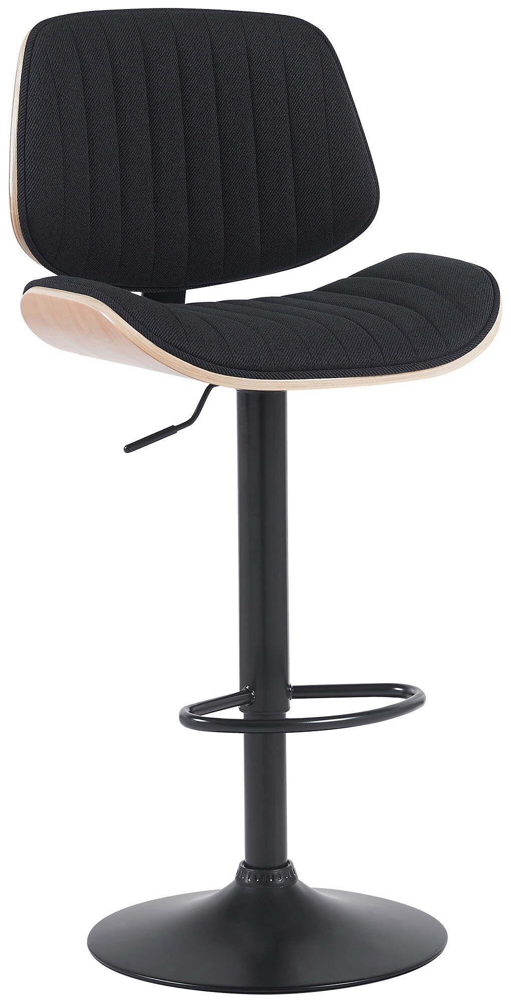 CLP Barhocker Clawson Stoffbezug I Barstuhl mit Bugholzrahmen h&ouml;henverstellbar und drehbar I mit R&uuml;ckenlehne und Fu&szlig;st&uuml;tze 