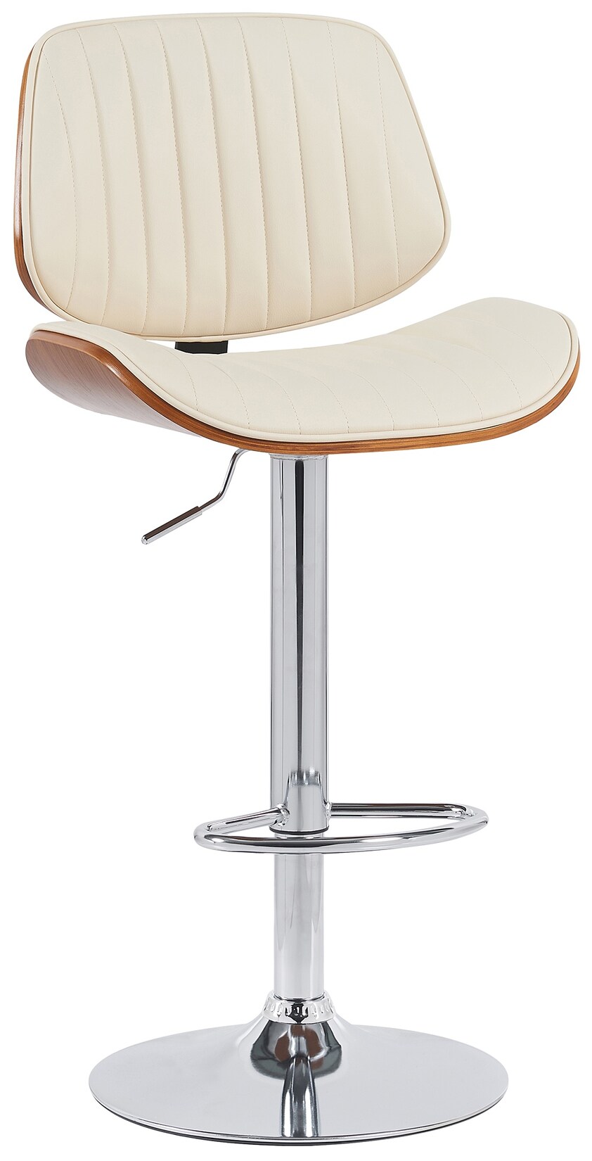 CLP Barhocker Clawson Kunstleder chrom Farbe: walnuss/creme, Gestell Farbe: chrom