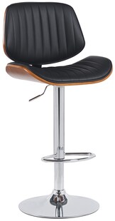 CLP Barhocker Clawson Kunstlederbezug I Barstuhl mit Bugholzrahmen höhenverstellbar und drehbar I mit Rückenlehne und Fußstütze 