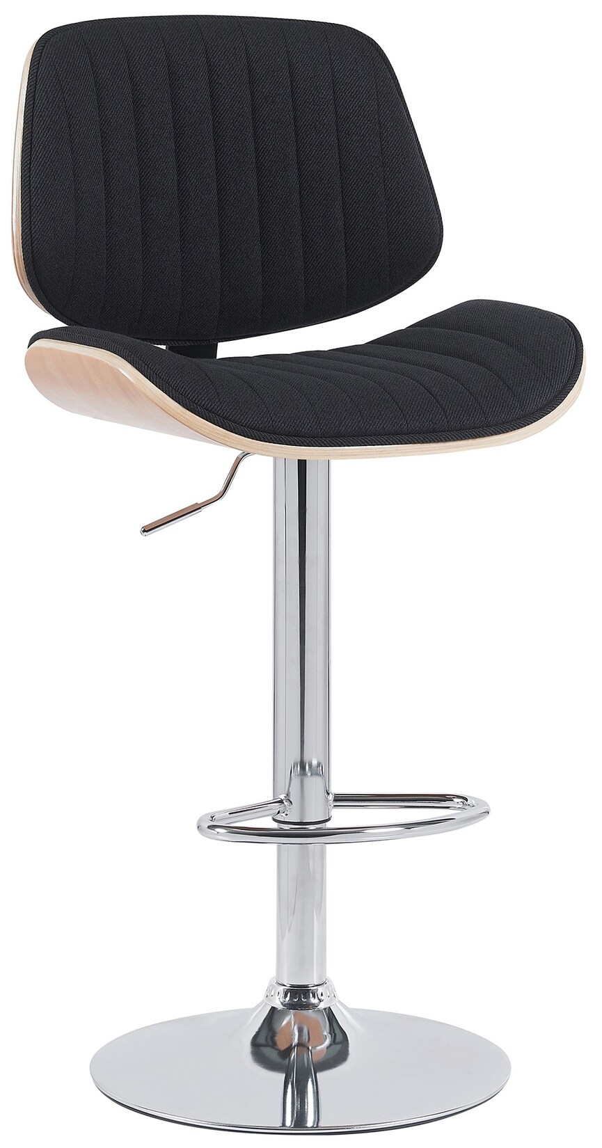 CLP Barhocker Clawson Stoff chrom Farbe: natur/schwarz, Gestell Farbe: chrom