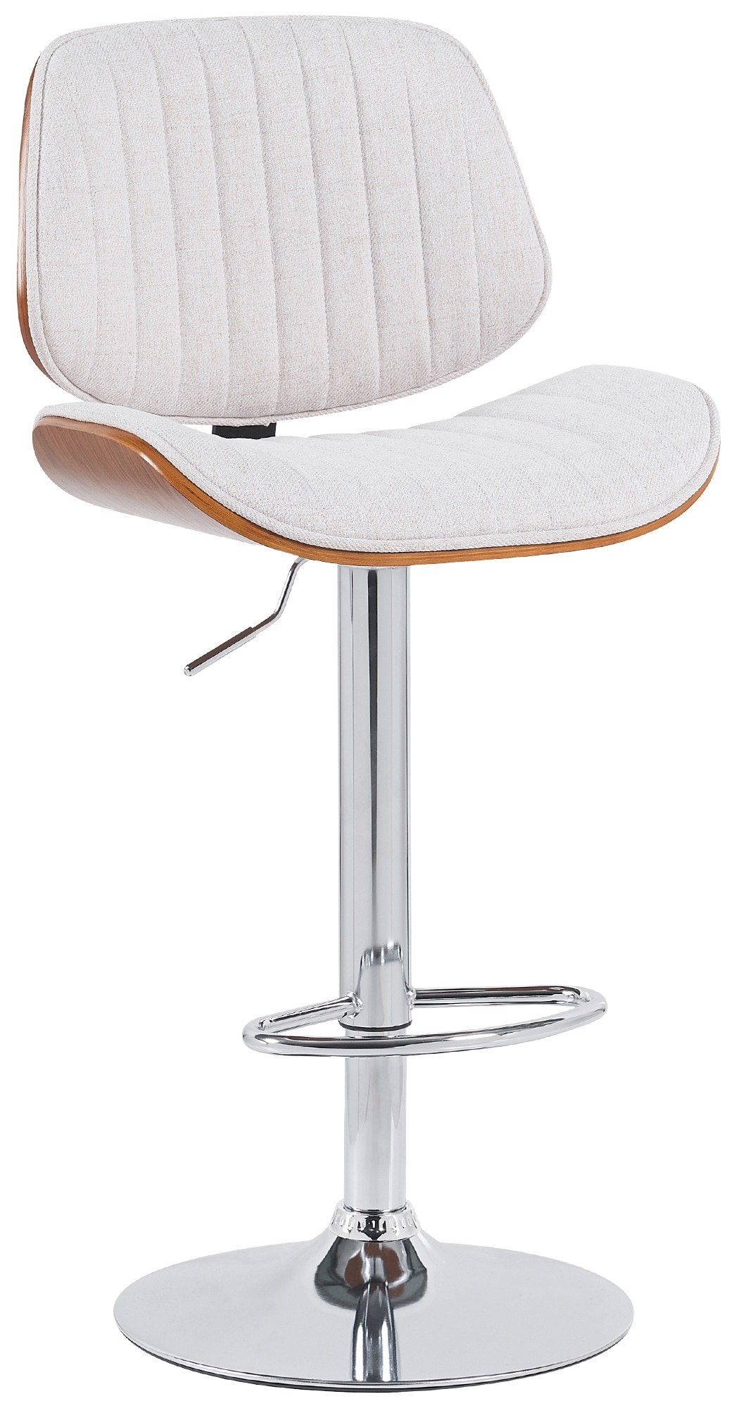 CLP Barhocker Clawson Stoffbezug I Barstuhl mit Bugholzrahmen h&ouml;henverstellbar und drehbar I mit R&uuml;ckenlehne und Fu&szlig;st&uuml;tze 