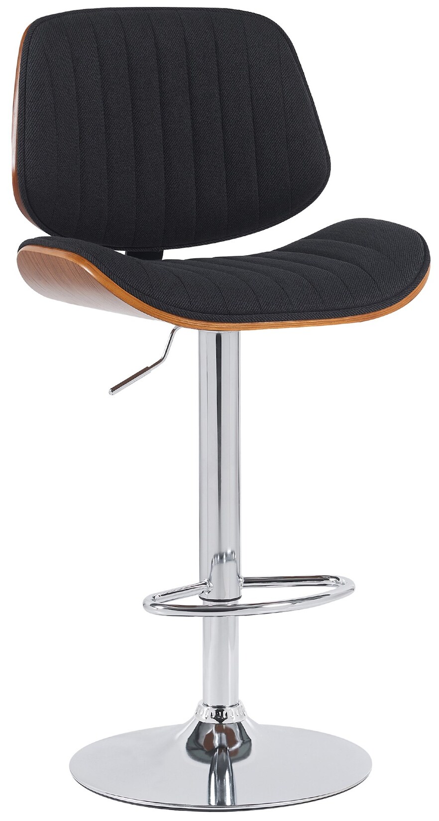 CLP Barhocker Clawson Stoff chrom Farbe: walnuss/schwarz, Gestell Farbe: chrom