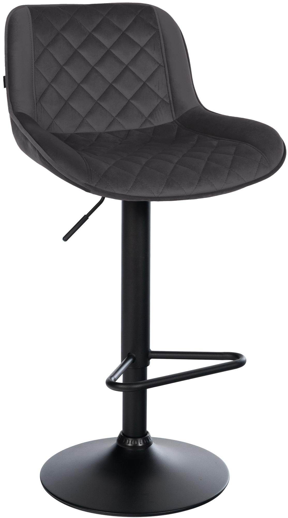 CLP Barhocker h&ouml;henverstellbar, Barstuhl Kasson drehbar mit R&uuml;ckenlehne, modern mit Fu&szlig;ablage und gepolsterter Sitz, schwarz Gestell 