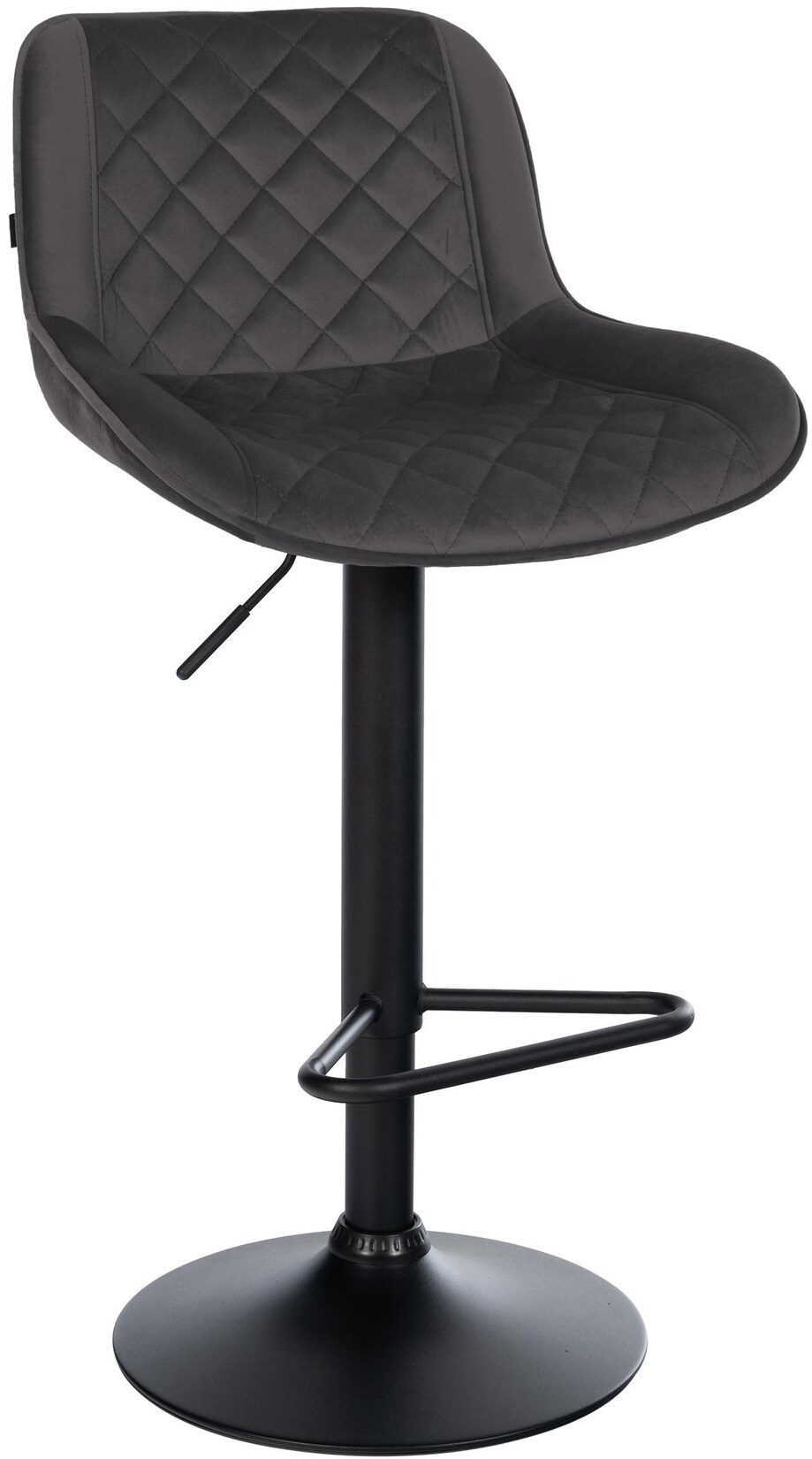 CLP Barhocker höhenverstellbar, Barstuhl Kasson drehbar mit Rückenlehne, modern mit Fußablage und gepolsterter Sitz, schwarz Gestell