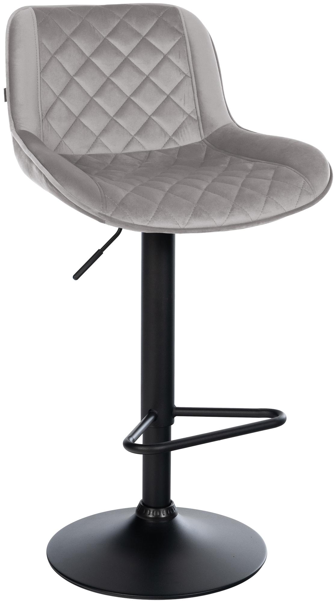 CLP Barhocker h&ouml;henverstellbar, Barstuhl Kasson drehbar mit R&uuml;ckenlehne, modern mit Fu&szlig;ablage und gepolsterter Sitz, schwarz Gestell 