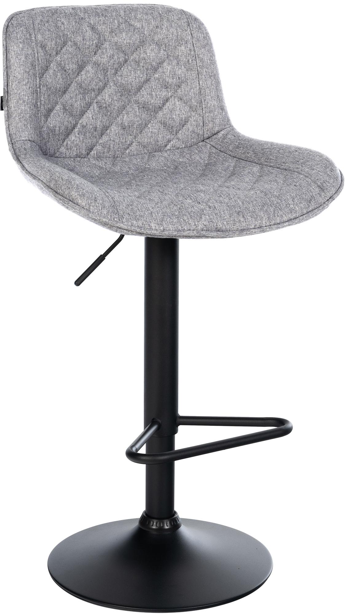 CLP Barhocker h&ouml;henverstellbar, Barstuhl Kasson drehbar mit R&uuml;ckenlehne, modern mit Fu&szlig;ablage und gepolsterter Sitz, schwarz Gestell 