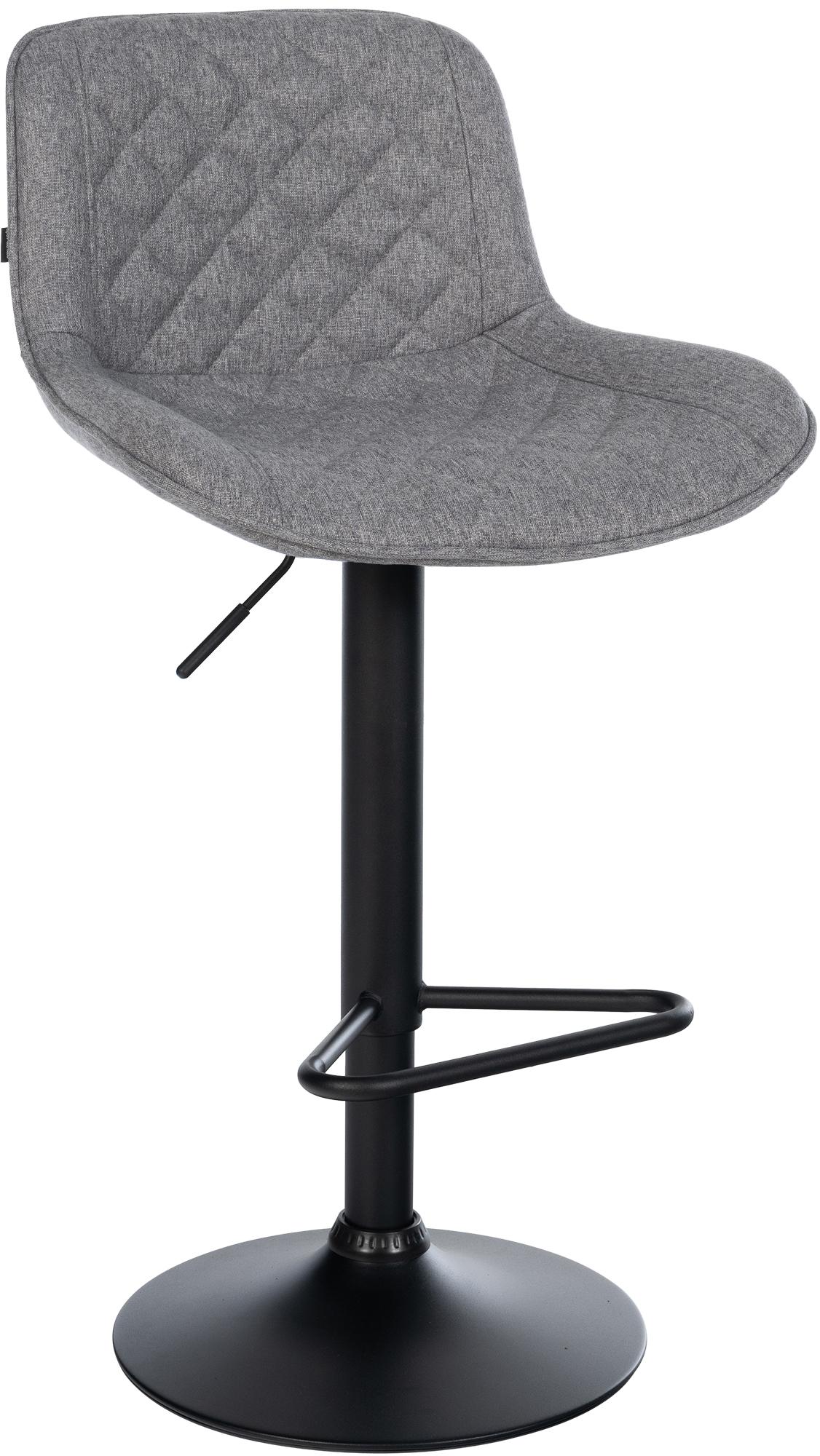 CLP Barhocker h&ouml;henverstellbar, Barstuhl Kasson drehbar mit R&uuml;ckenlehne, modern mit Fu&szlig;ablage und gepolsterter Sitz, schwarz Gestell 