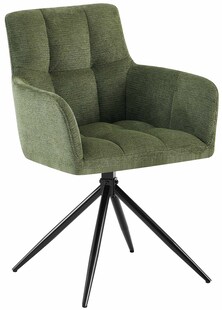 CLP Esszimmerstuhl Jonah, schwenkbarer Polsterstuhl mit Armlehne, 180° Auto-Rückstellmechanismus, Stoffbezug pflegeleicht, Stuhl für Küche 