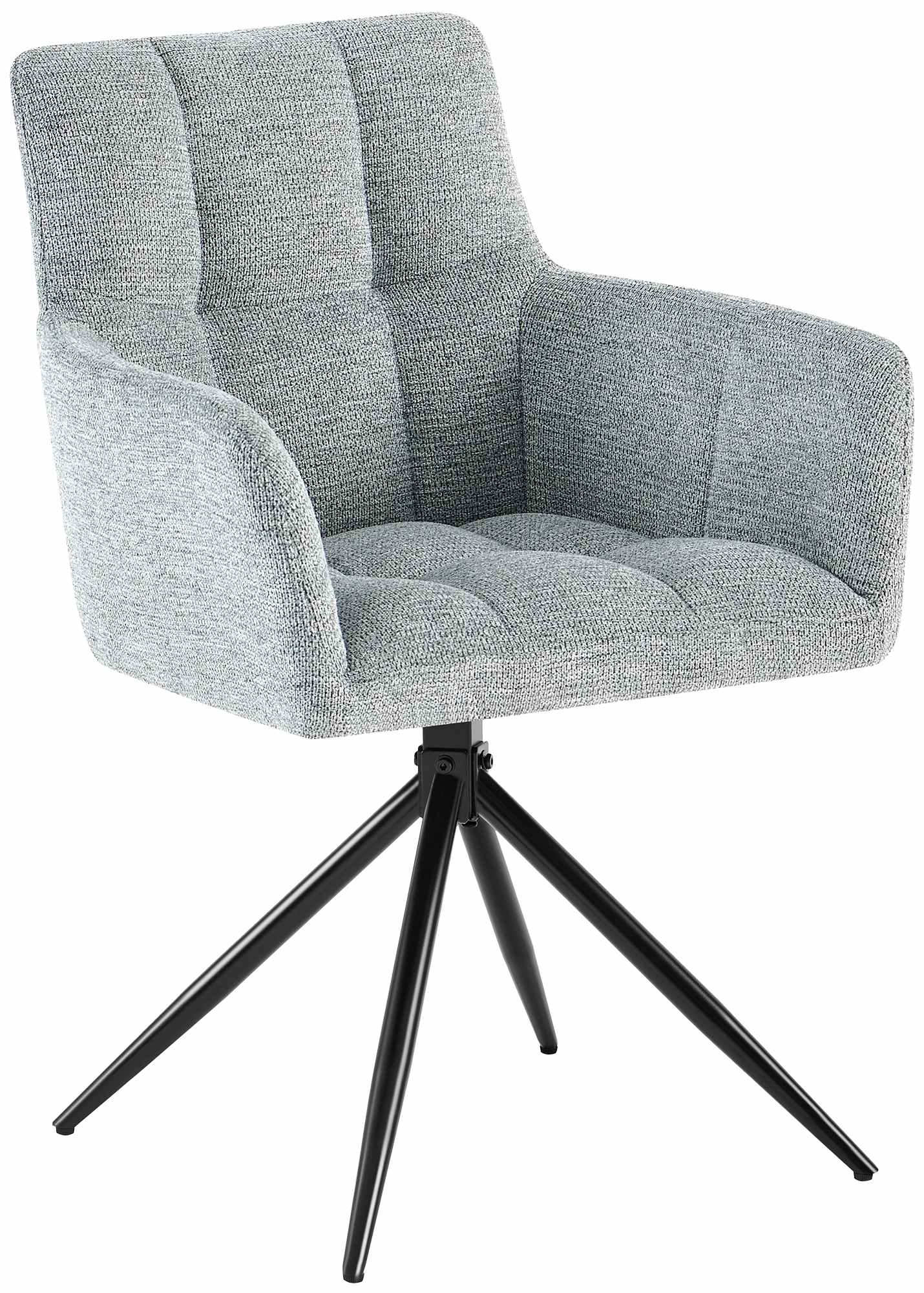 CLP Esszimmerstuhl Jonah, schwenkbarer Polsterstuhl mit Armlehne, 180&deg; Auto-R&uuml;ckstellmechanismus, Stoffbezug pflegeleicht, Stuhl f&uuml;r K&uuml;che 