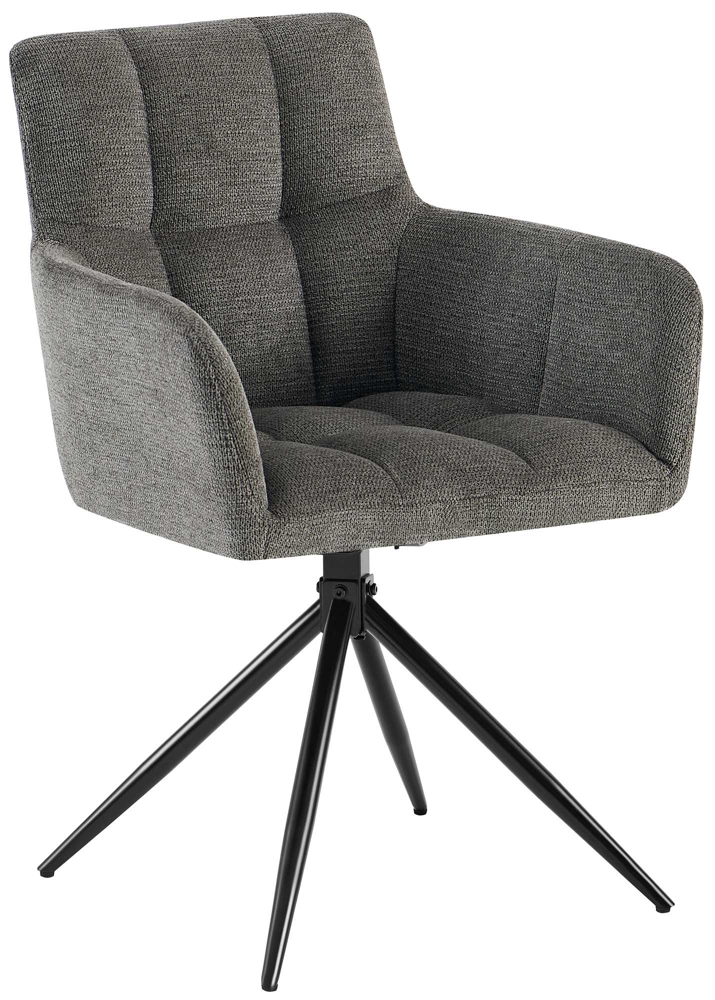 CLP Esszimmerstuhl Jonah, schwenkbarer Polsterstuhl mit Armlehne, 180&deg; Auto-R&uuml;ckstellmechanismus, Stoffbezug pflegeleicht, Stuhl f&uuml;r K&uuml;che 