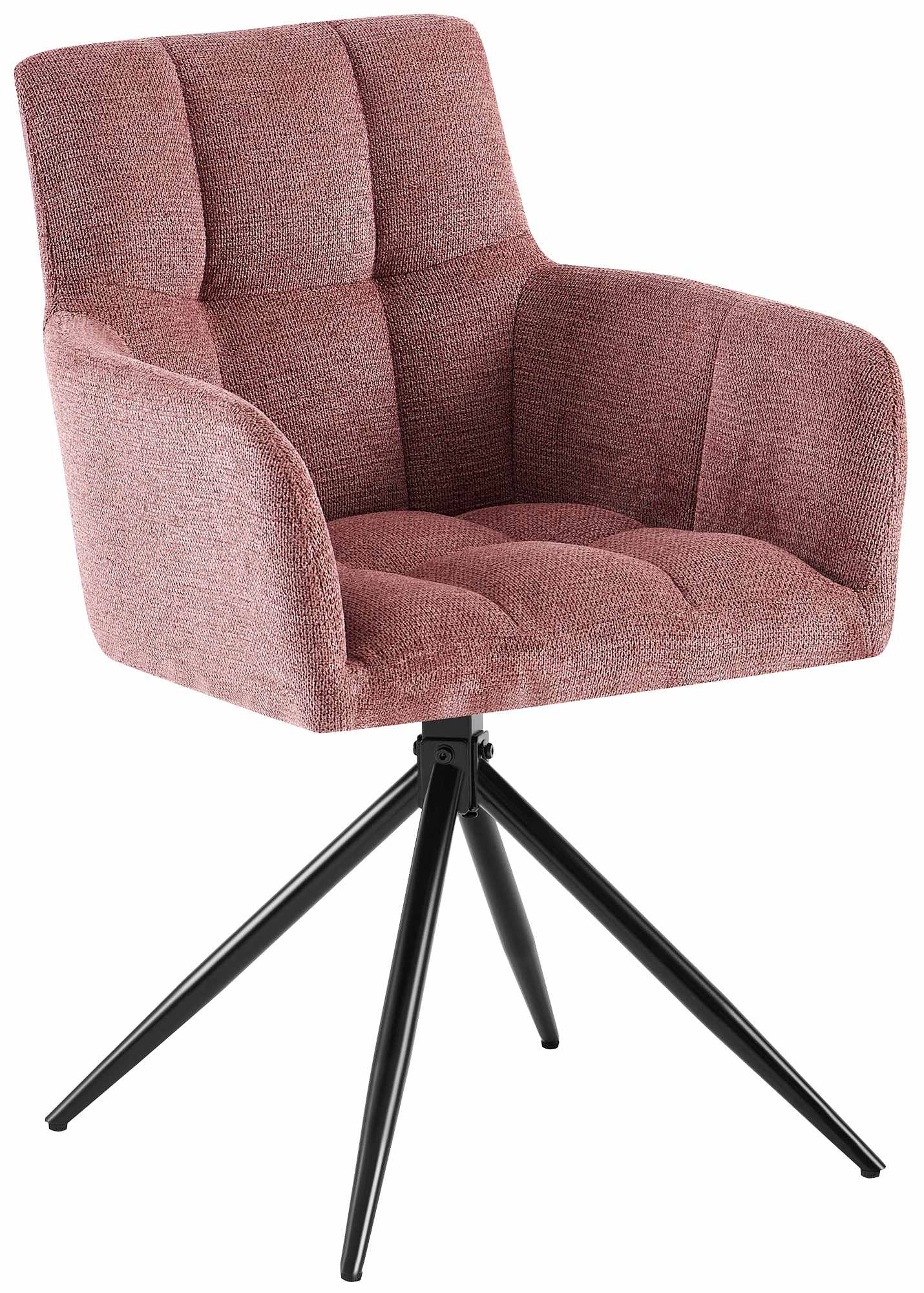 CLP Esszimmerstuhl Jonah, schwenkbarer Polsterstuhl mit Armlehne, 180&deg; Auto-R&uuml;ckstellmechanismus, Stoffbezug pflegeleicht, Stuhl f&uuml;r K&uuml;che 