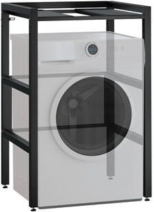 CLP Waschmaschinenregal Gannet | Waschturm mit Platz für zwei Haushaltsgeräte | Wäschetrocknerständer aus Metall I Waschmaschinenüberbau 