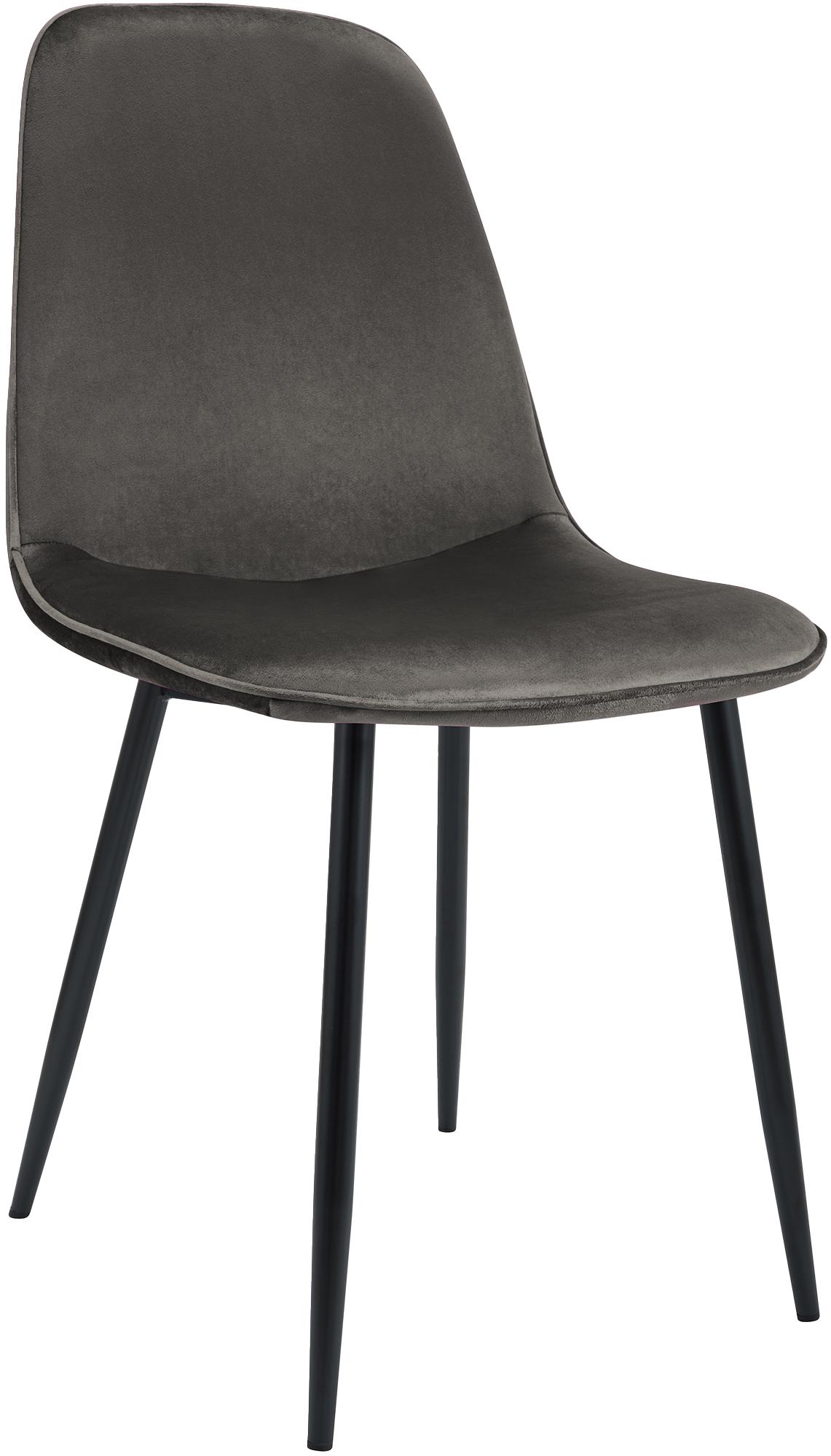 CLP Esszimmerstuhl gepolstert Maryam, K&uuml;chenstuhl mit R&uuml;ckenlehne und schwarzem Metallgestell, bis 150 kg belastbar 