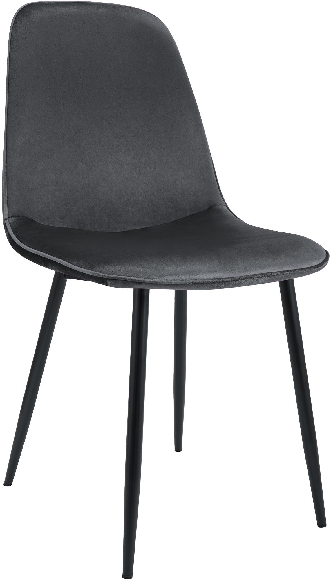 CLP Esszimmerstuhl gepolstert Maryam, K&uuml;chenstuhl mit R&uuml;ckenlehne und schwarzem Metallgestell, bis 150 kg belastbar 