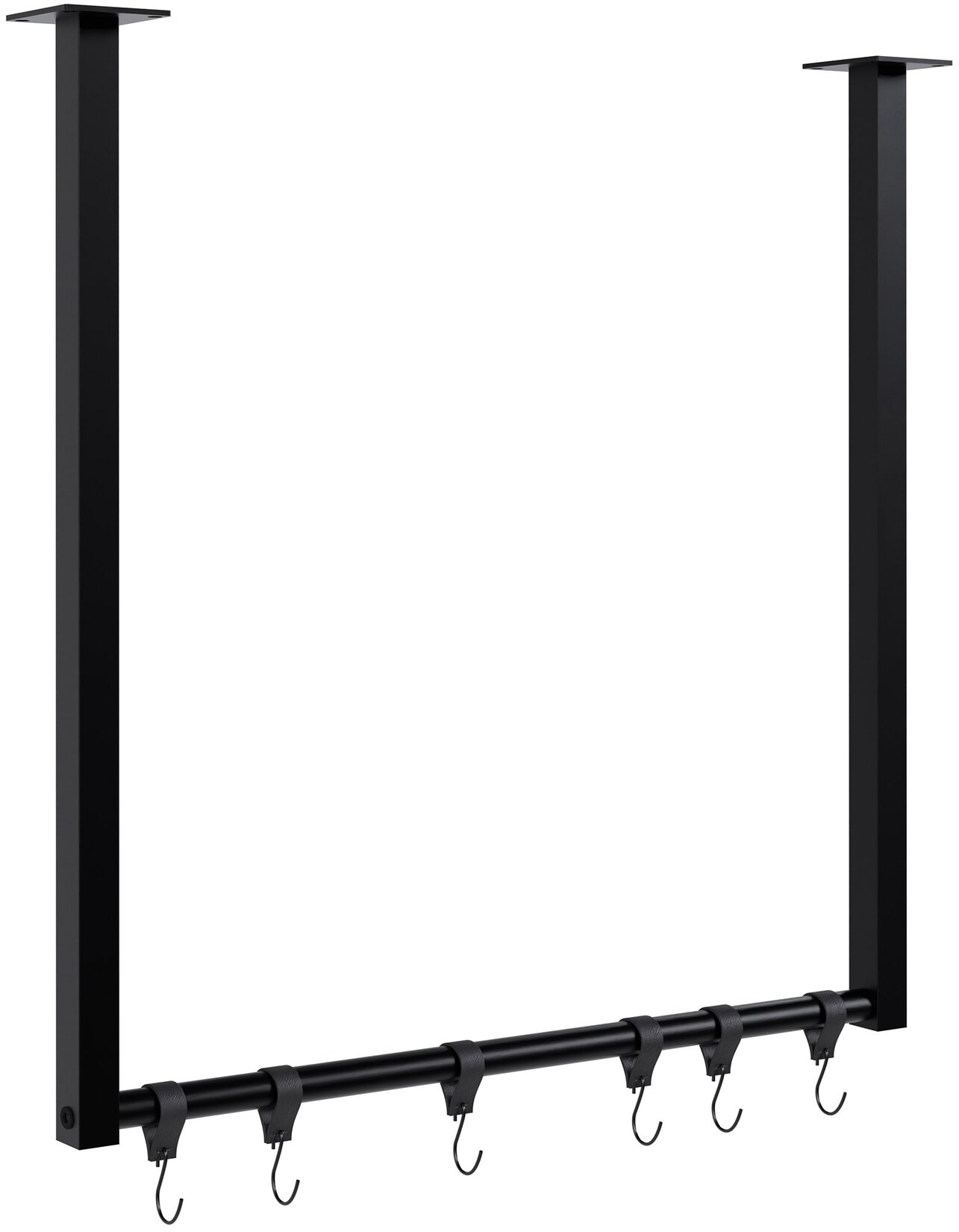 CLP Kleiderstange Fenton mit 6 Kleiderhaken I Kleiderständer für Deckenmontage I Garderobenstange aus Metall