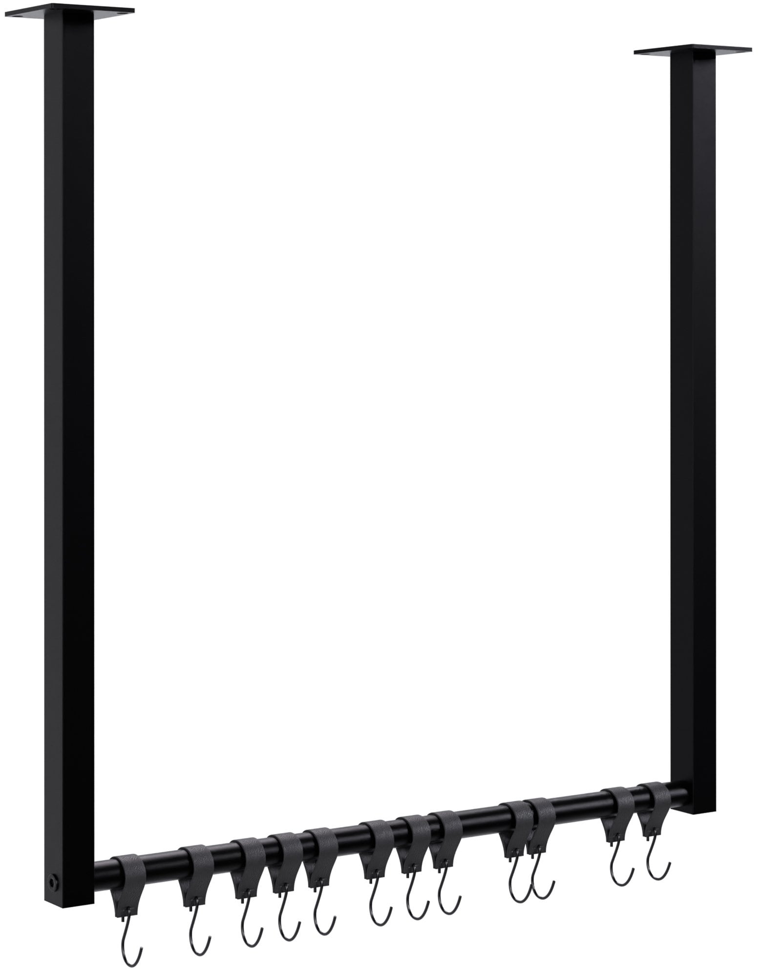 CLP Kleiderstange Fenton mit 12 Kleiderhaken I Kleiderst&auml;nder f&uuml;r Deckenmontage I Garderobenstange aus Metall 